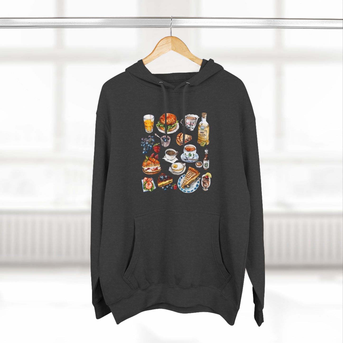 Vintage England Icons Trendy Three-Panel Fleece Hoodie