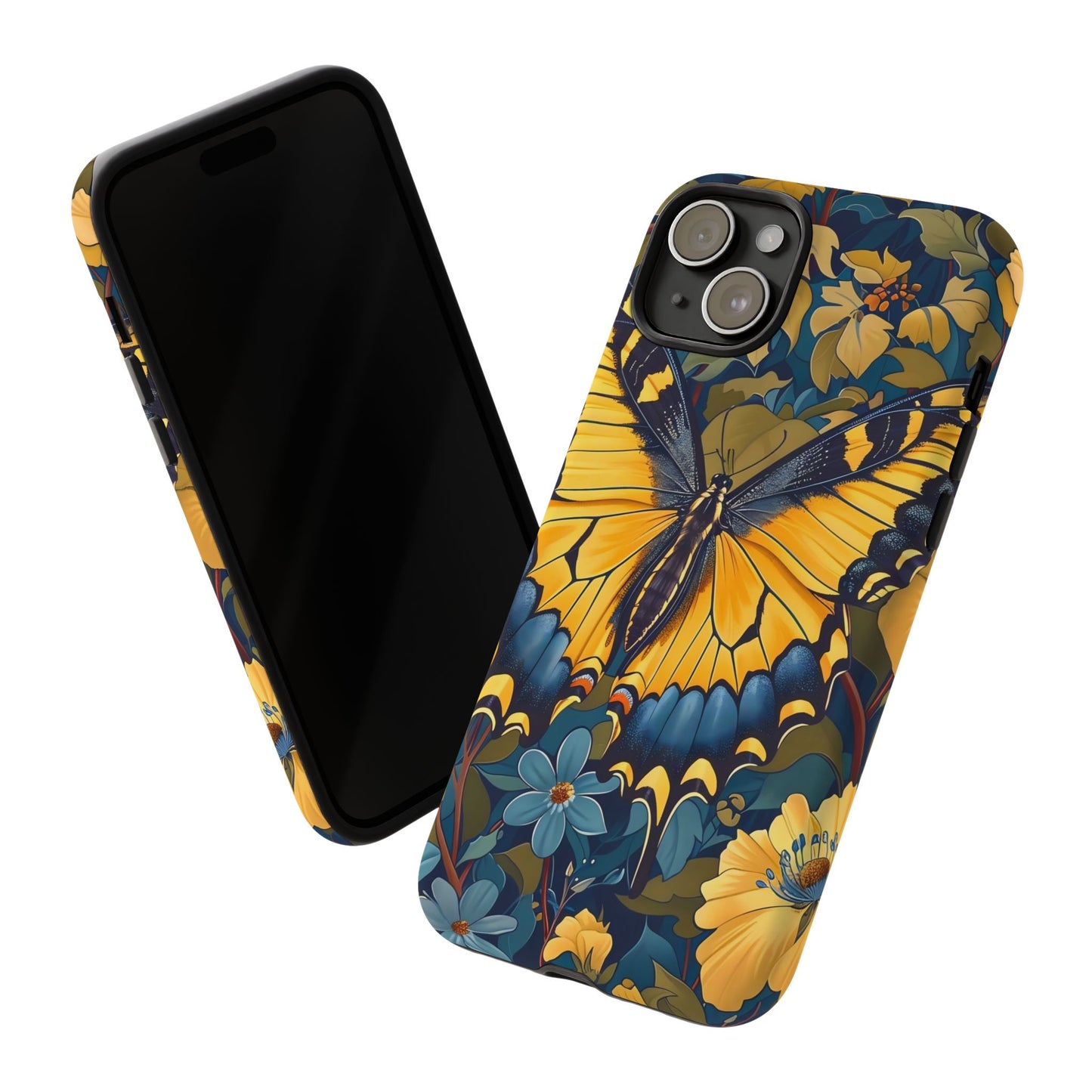 Colorful Butterfly Phone Case, Floral Design, Tough Cases, Protective Cover, Gifts for Nature Lovers, Birthday Present