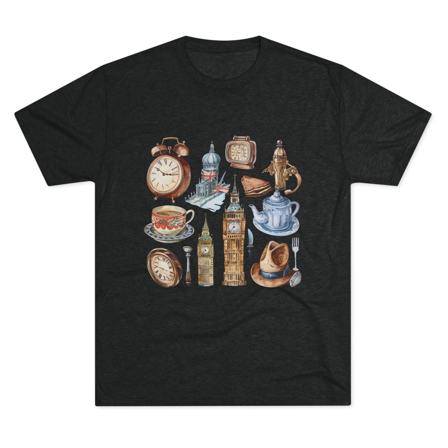 Vintage England Elegant Unisex Tri-Blend Crew Tee