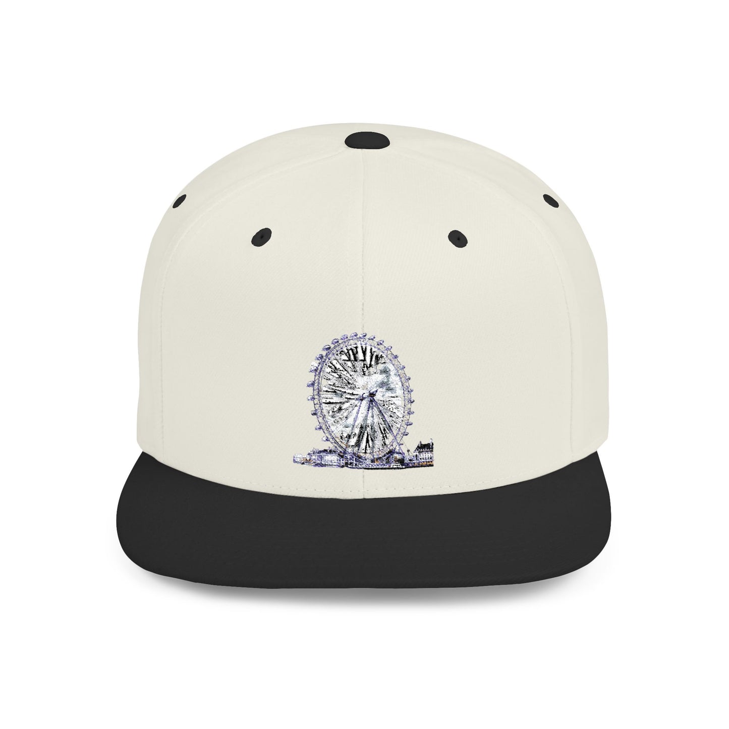 London Eye Watercolor Flat Bill Snapback