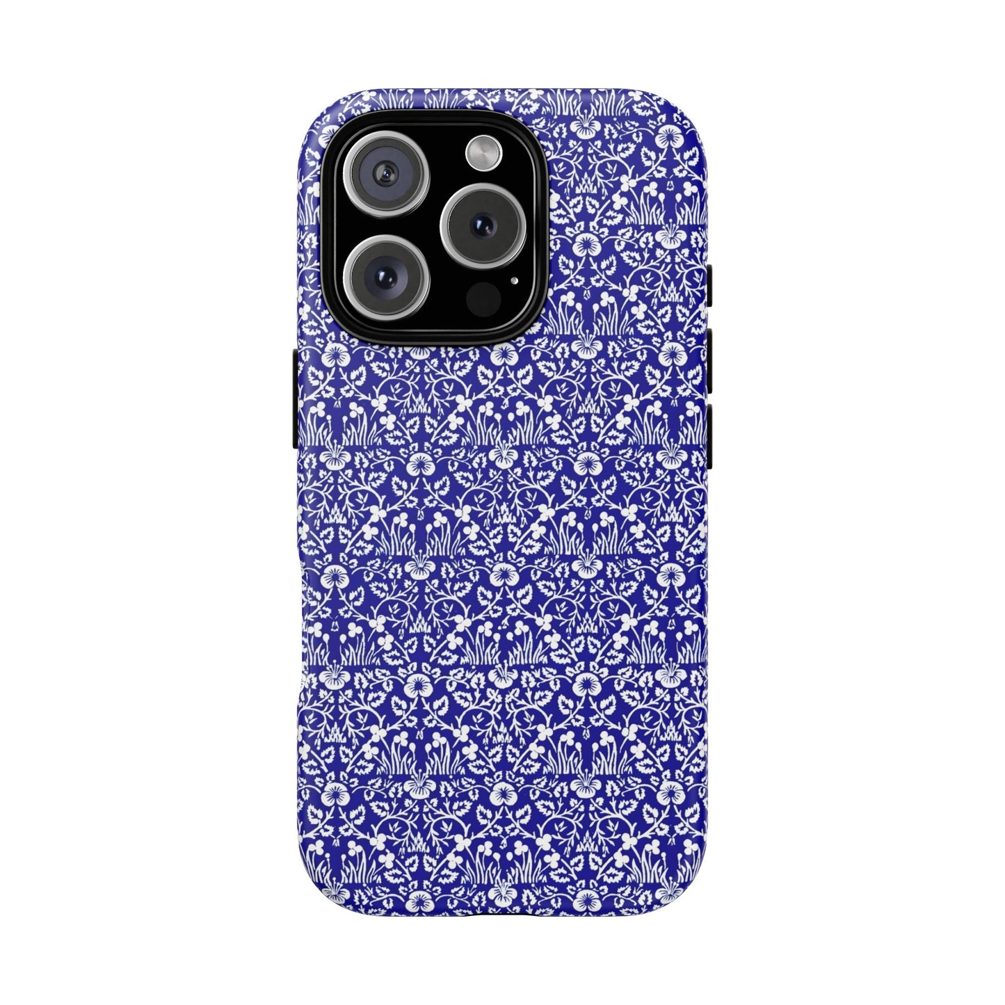 Elegant Floral Phone Case - Tough Cases, Blue Floral Design, Stylish Phone Accessory, Unique Gift, Modern Tech Protection