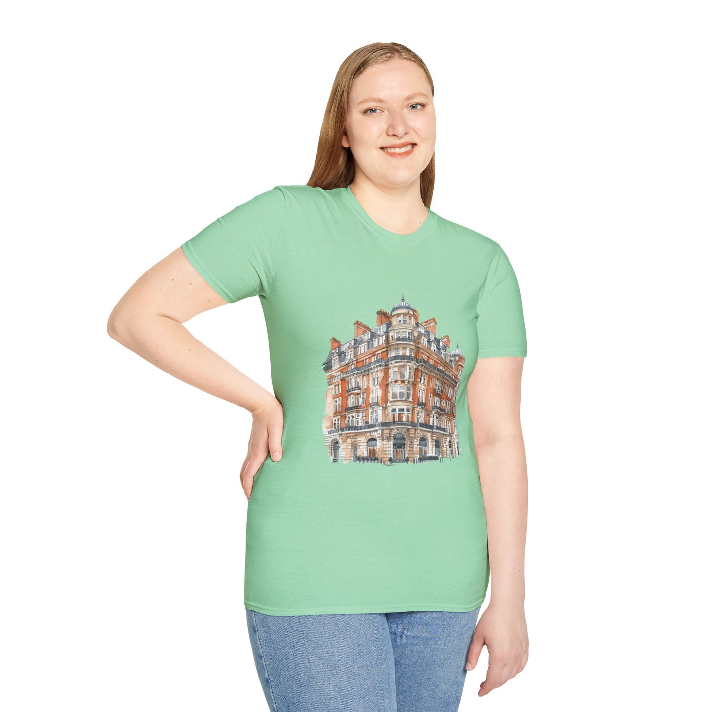 Unisex Softstyle T-Shirt - Classic British Architecture - Elegant Historic Building