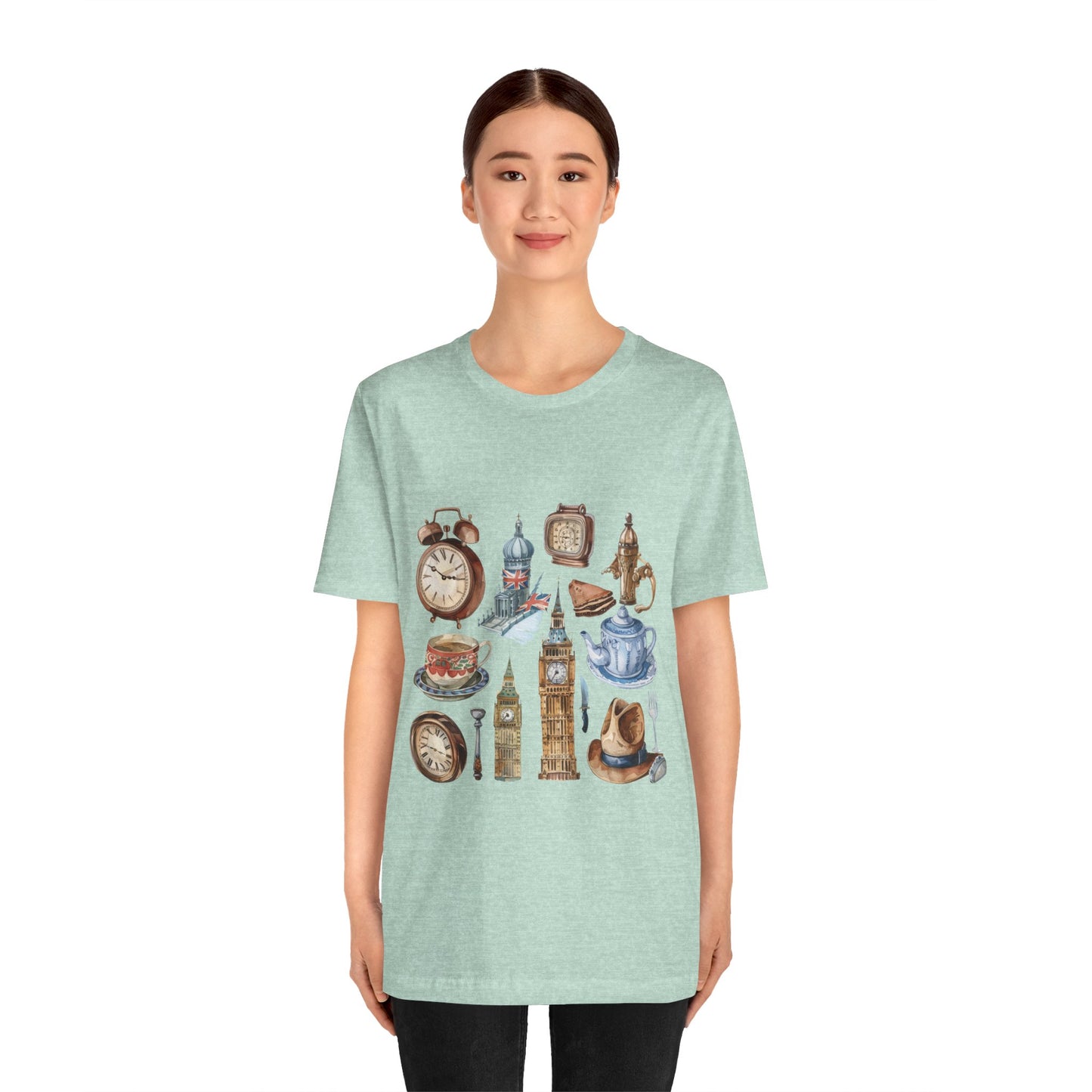 Unisex Jersey Short Sleeve Tee - Echoes of England - Iconic Vintage Illustrations