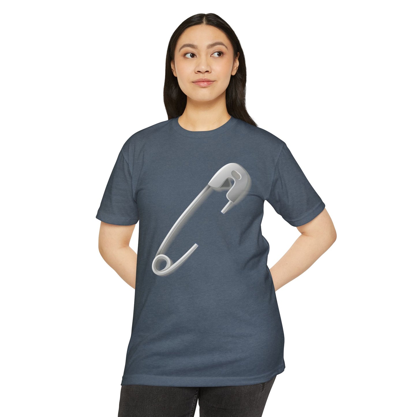 Unisex CVC Jersey T-shirt - Minimalist Safety Pin Design