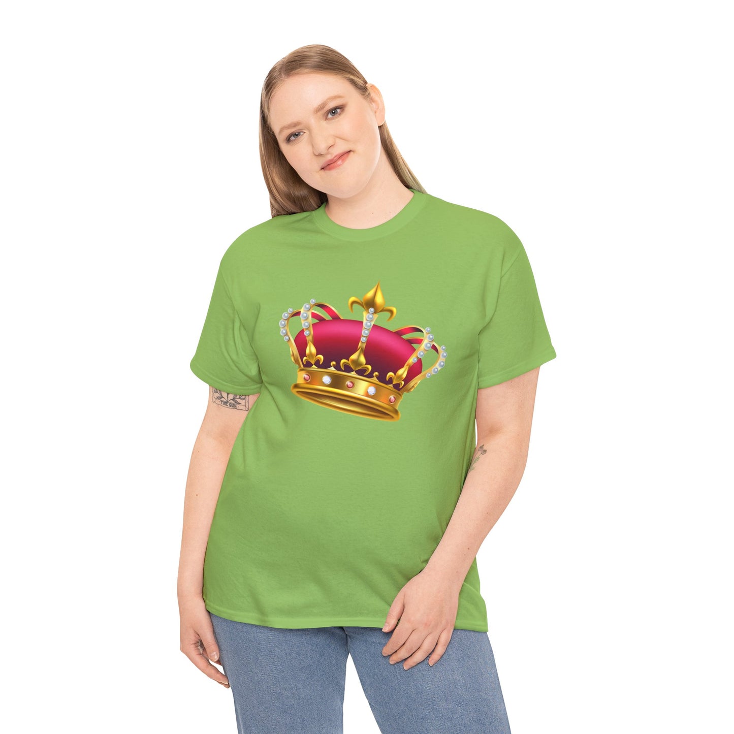 Unisex Heavy Cotton Tee - British Royal Crown Design - Iconic Symbol of Monarchy