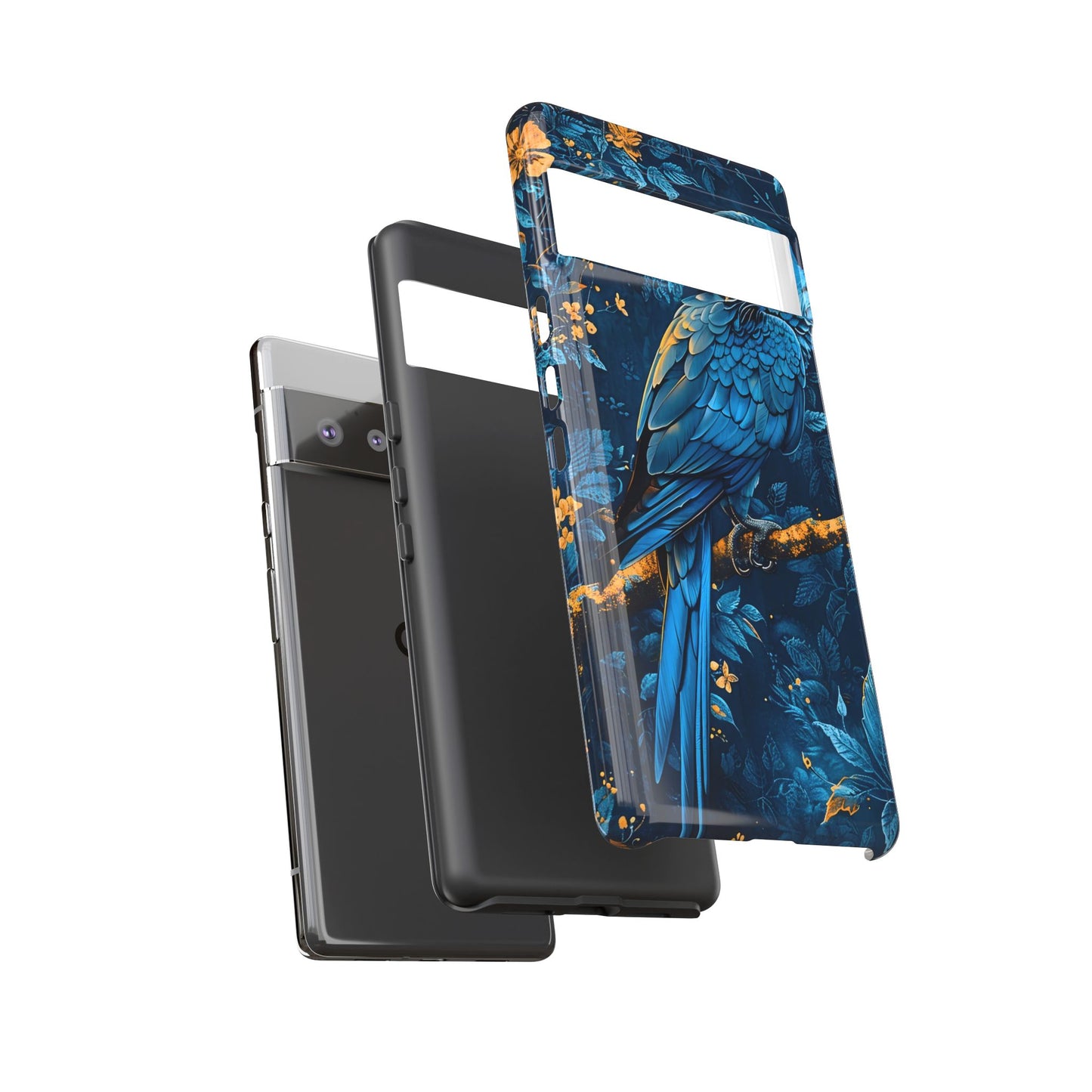 Tough Cases - Vibrant Blue Parrot Phone Case, Tropical Bird Phone Cover, Nature Lover Gift, Eco-Friendly Accessories, Unique Wildlife Decor