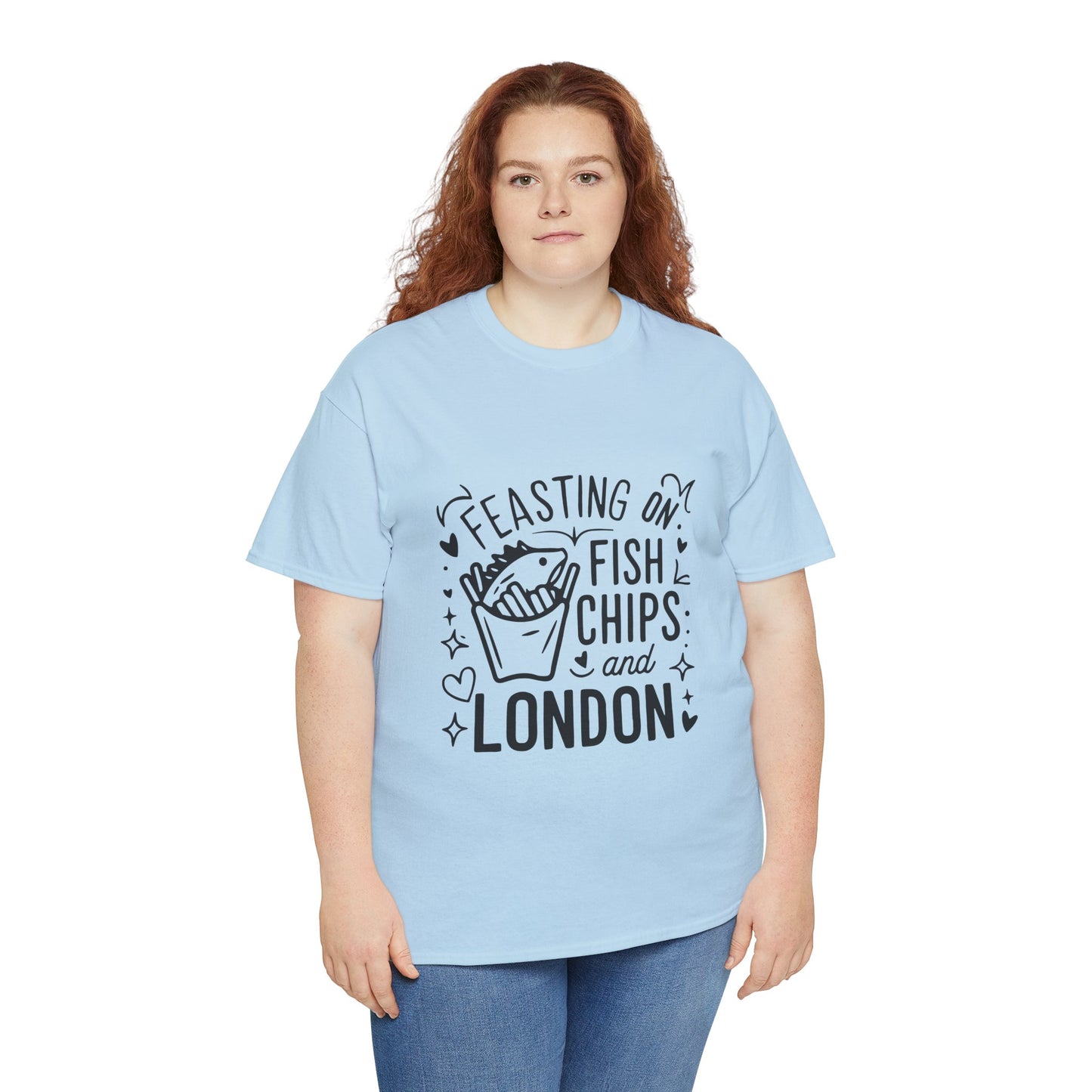 Unisex Heavy Cotton Tee - Fish Chips and London