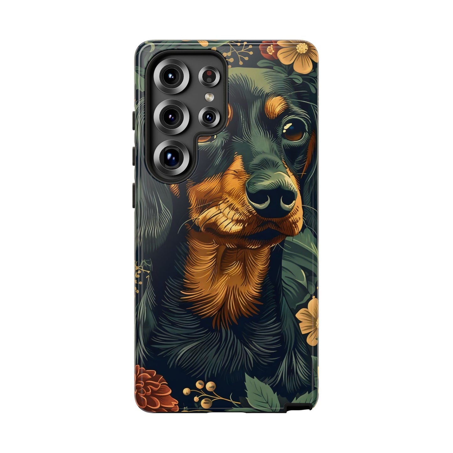 Dachshund Phone Case, Floral Pet Phone Cover, Dog Lover Gift, Tough Phone Case, Custom Dachshund Design, Unique Dog Owner Accessory