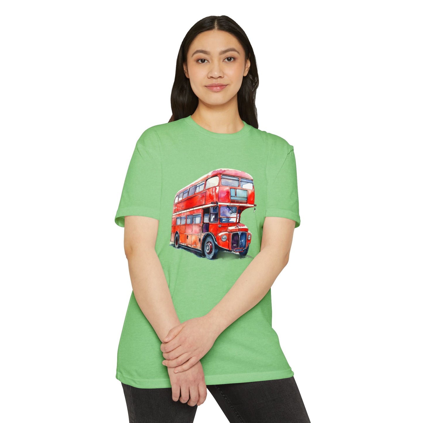 Unisex CVC Jersey T-shirt - Hop On, Hop Off - Exploring London by Bus