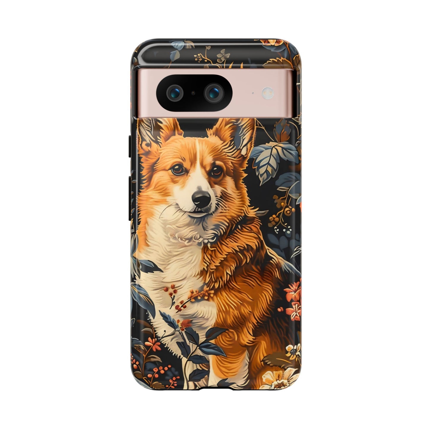 Corgi Floral Phone Case - Tough Cases for Dog Lovers, Cute Pet Accessories, Gift for Dog Owners, Floral Design, Personalized Tech Cover
