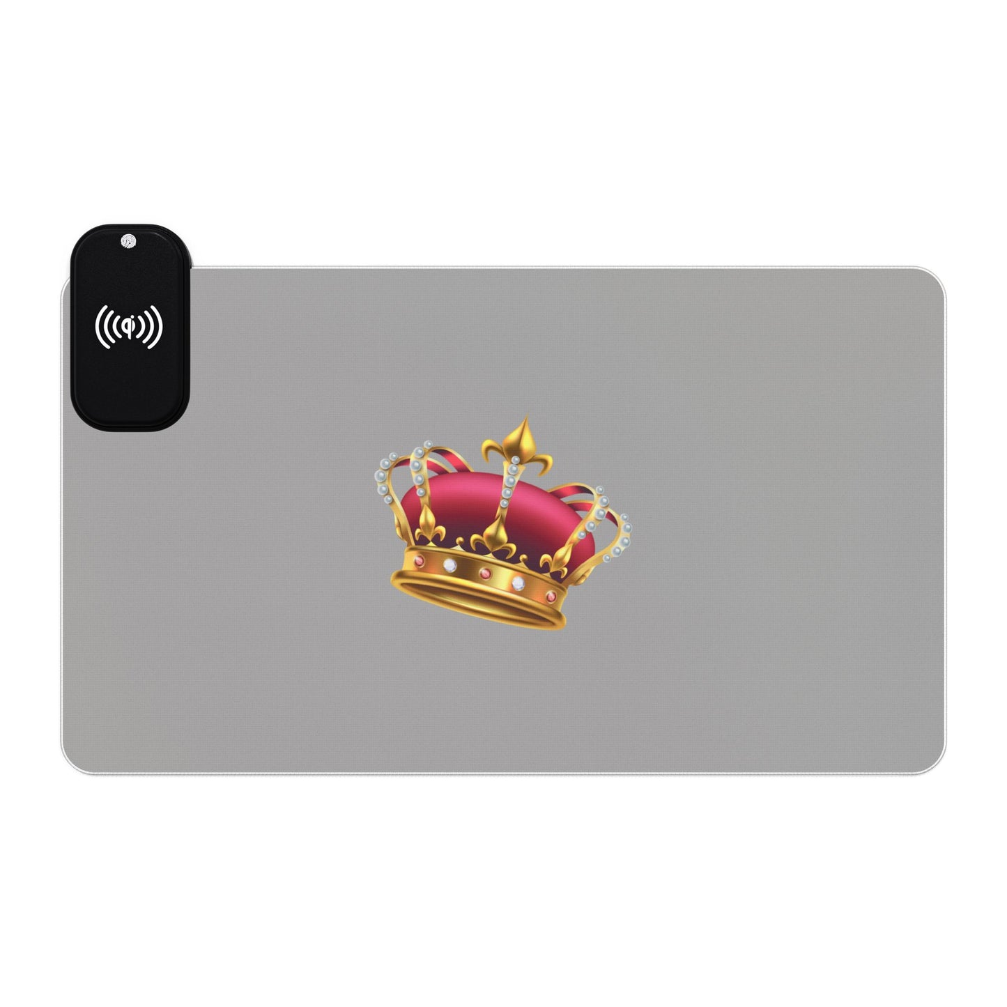Royal Crown Icon - LED Gaming Mouse Pad with Wireless Charging, Ideal for Gamers, Desk Accessories, Gift for Gaming Enthusiasts, Home Office Setup, LED Decor