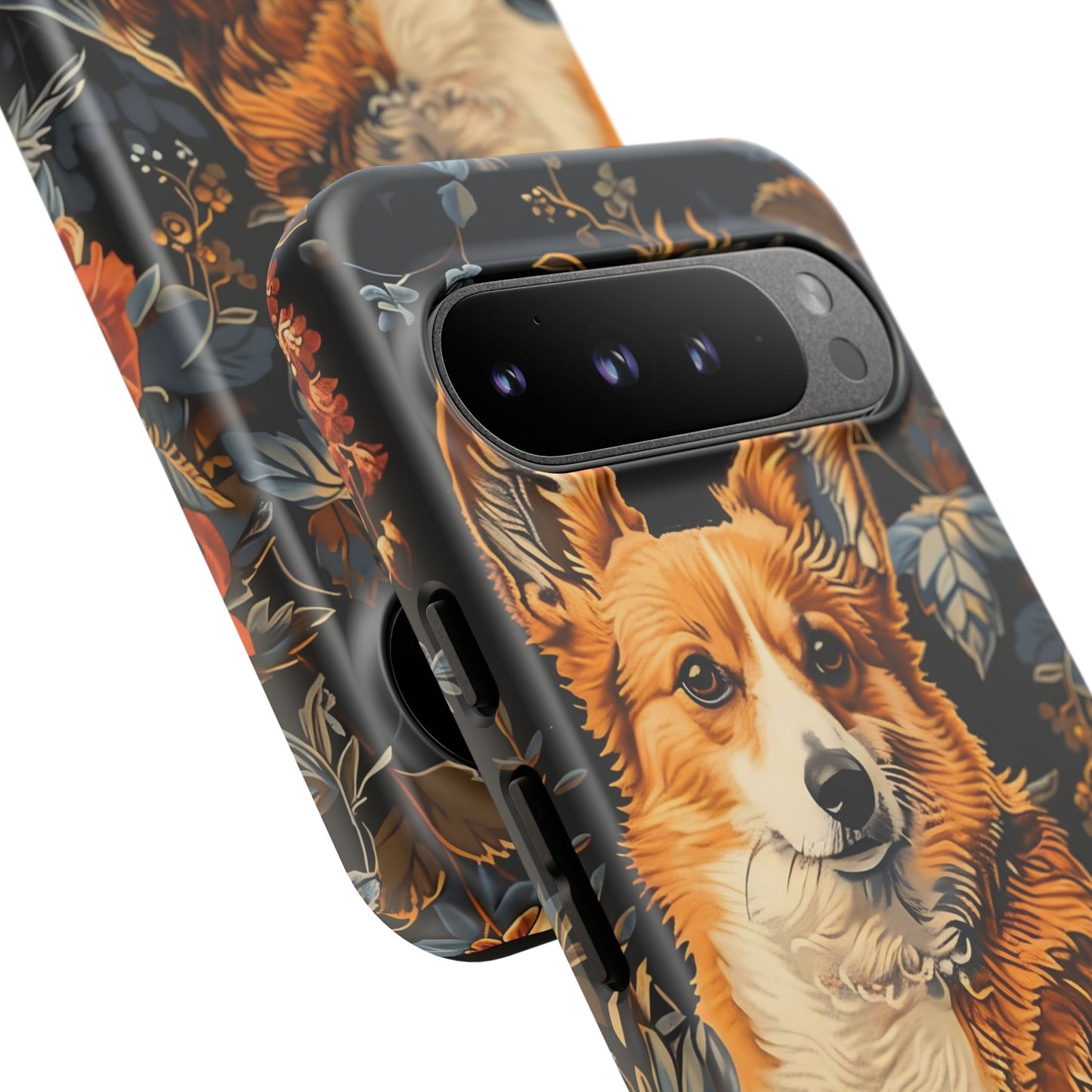 Corgi Floral Phone Case - Tough Cases for Dog Lovers, Cute Pet Accessories, Gift for Dog Owners, Floral Design, Personalized Tech Cover