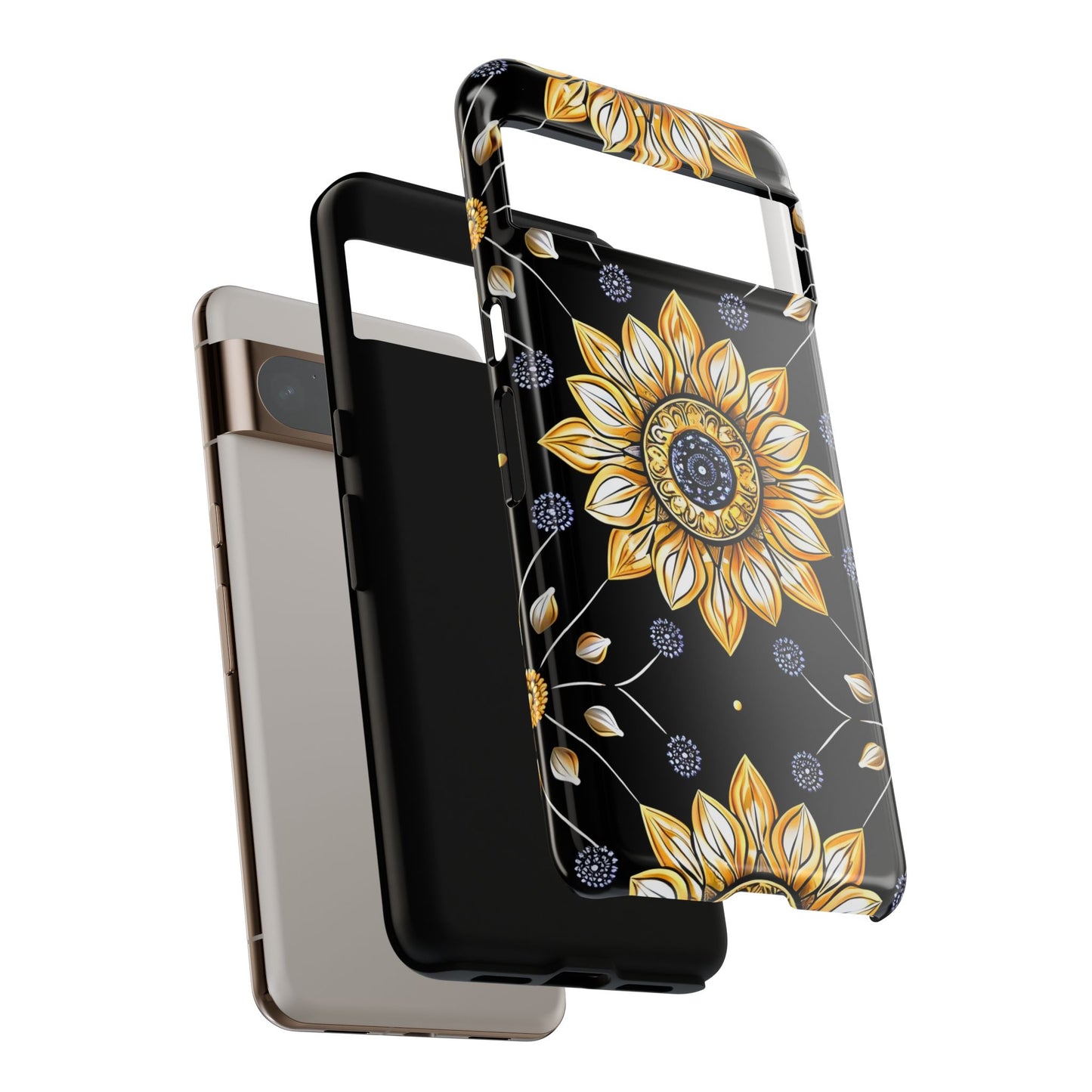 Floral Phone Case with Mandala Design, Tough Cases for iPhone & Samsung, Boho Style, Gift for Her, Unique Accessories