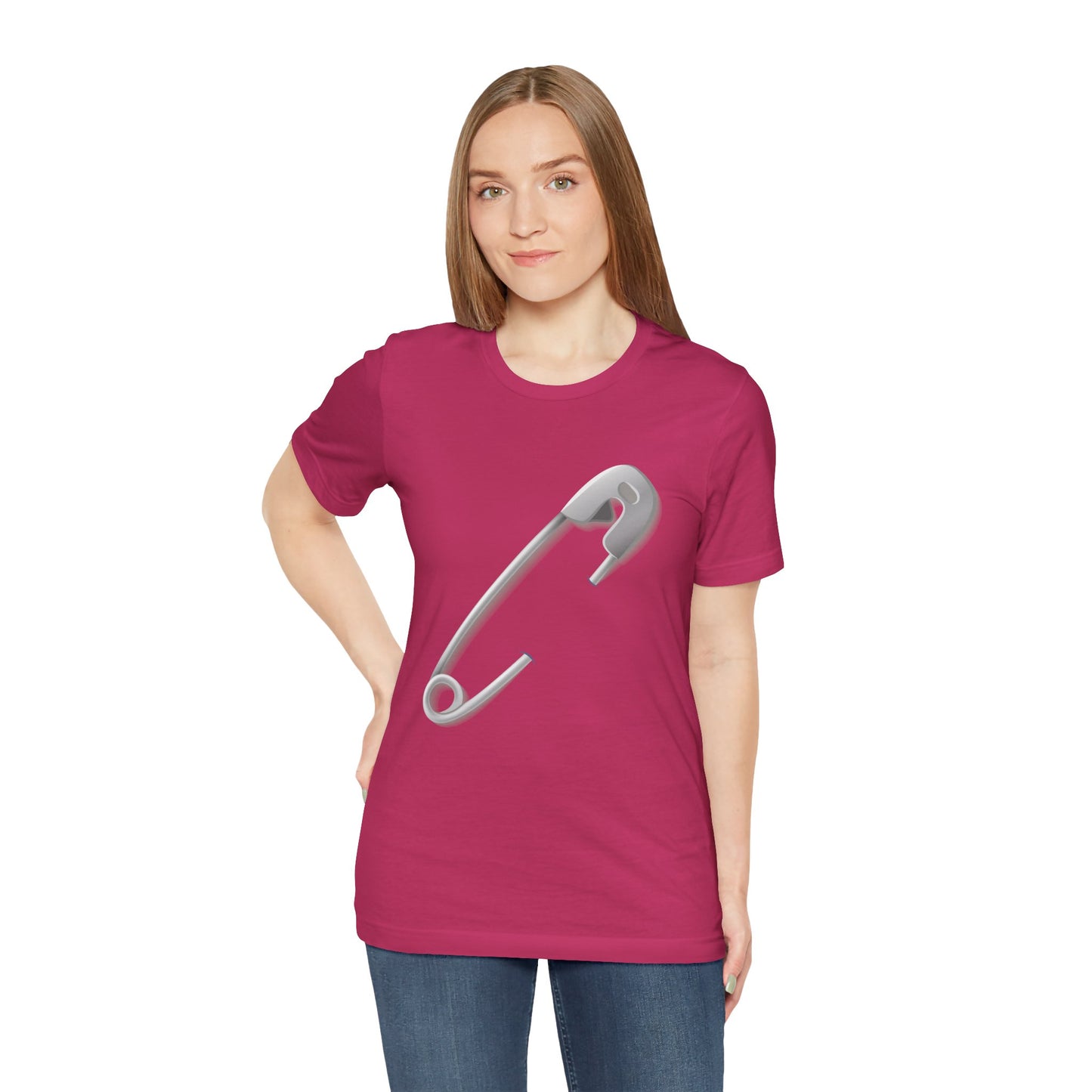 Unisex Jersey Short Sleeve Tee - Minimalist Safety Pin Design