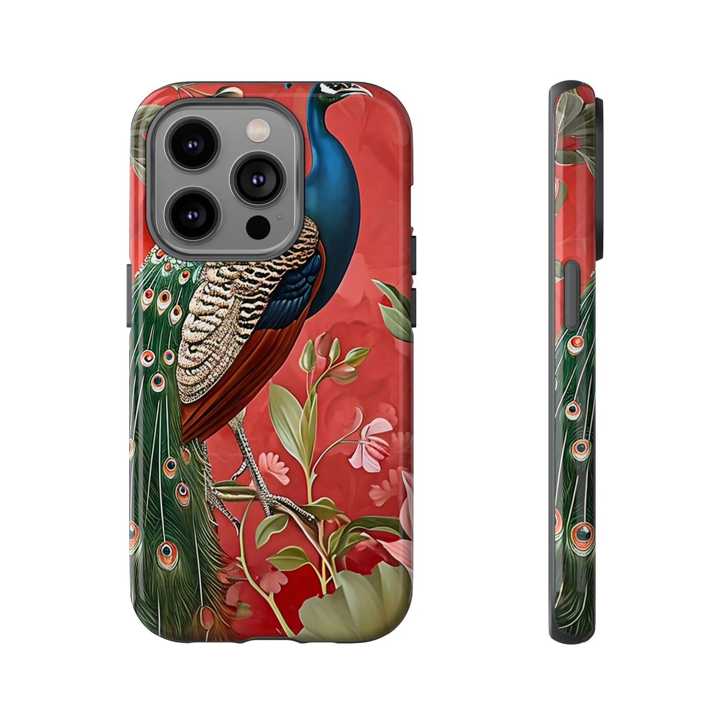 Peacock Tough Phone Case | Stylish Phone Cover, Unique Gift for Nature Lovers, Phone Accessory, Vibrant Floral Design