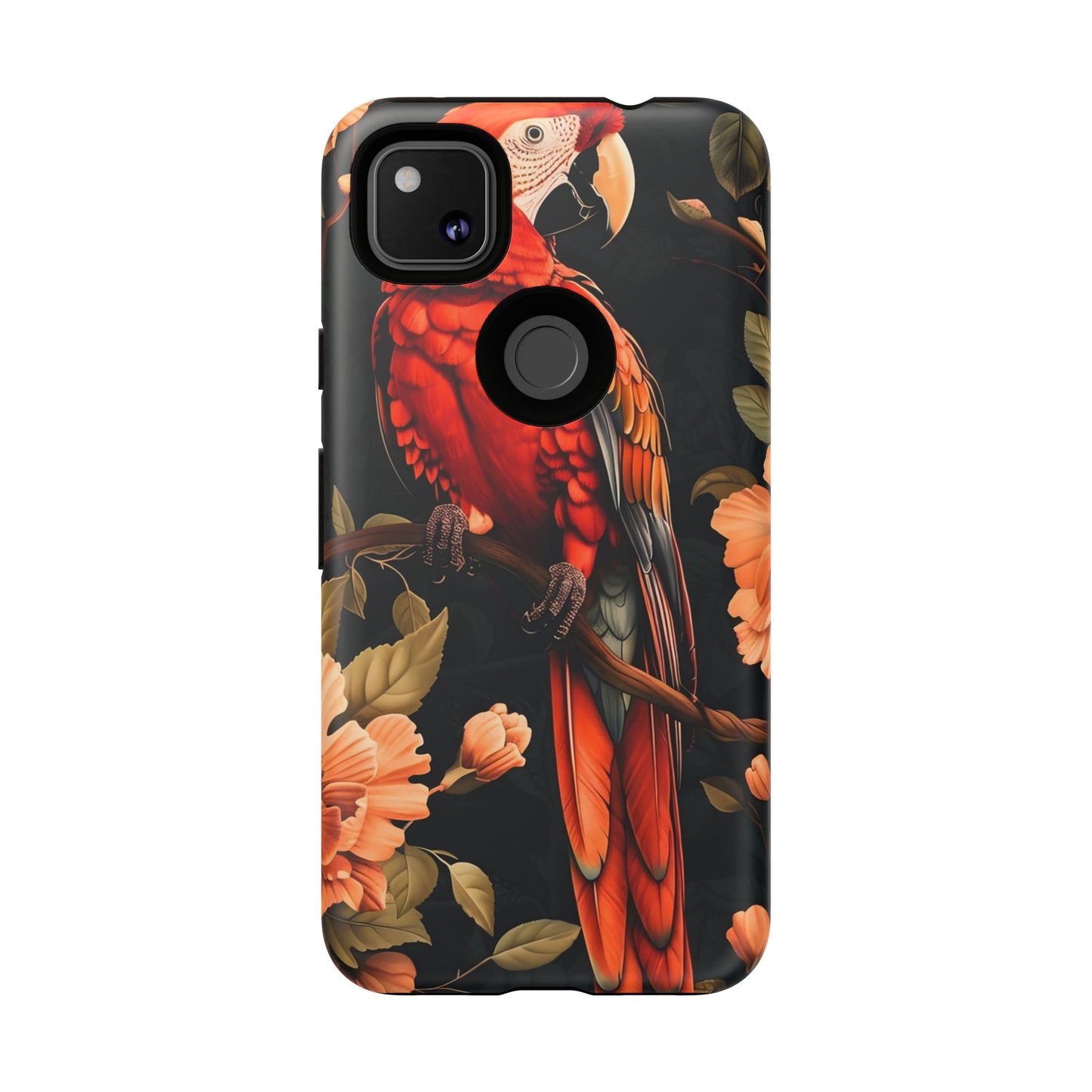 Vibrant Tropical Phone Case with Parrot Design, Bird Lovers Gift, Floral Phone Cover, Nature Inspired Accessories, Tough Cases