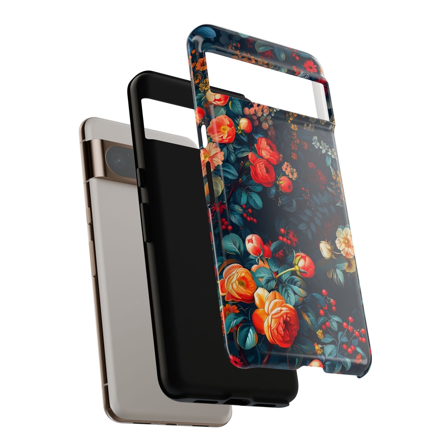 Floral Phone Case - Tough Cases, iPhone Protection, Elegant Floral Design, Gift for Her, Stylish Tech Accessory