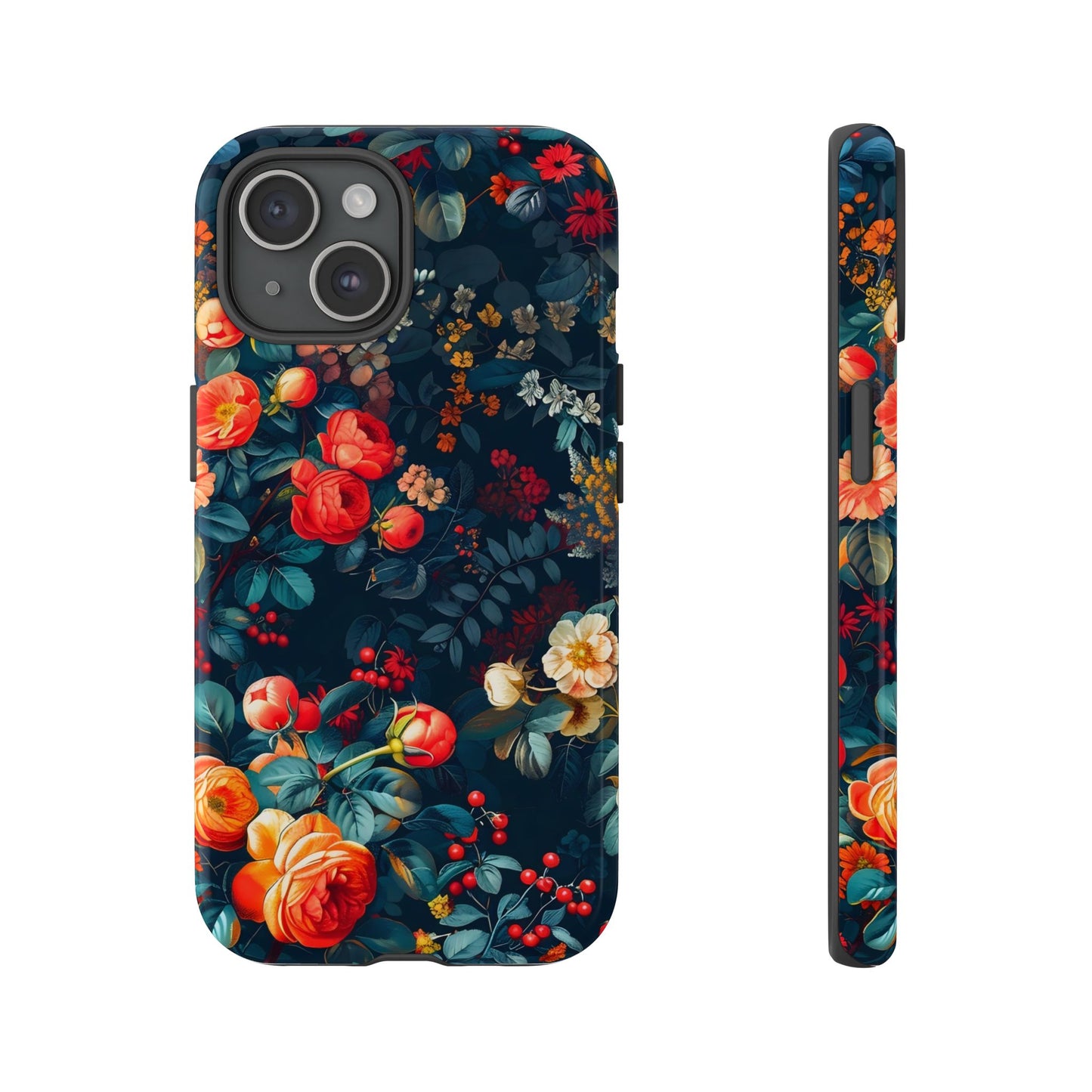 Floral Phone Case - Tough Cases, iPhone Protection, Elegant Floral Design, Gift for Her, Stylish Tech Accessory
