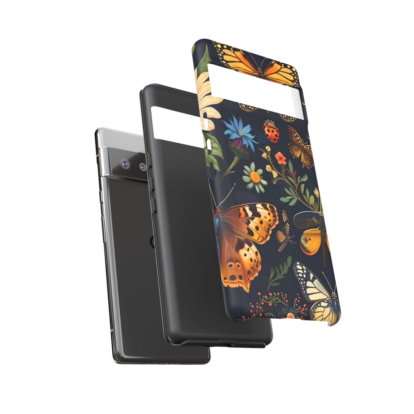 Nature-Inspired Phone Case | Floral Butterfly Design, Tough Phone Cover, Gift for Nature Lovers, Cute Butterfly Case, Home Decor