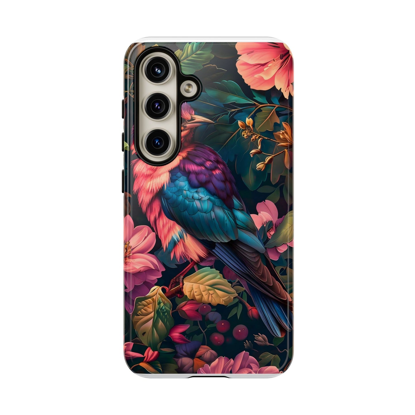 Tough Cases: Vibrant Tropical Bird Phone Case, Floral Smartphone Cover, Nature Lover Gift, Boho Phone Accessory, Cute Bird Case