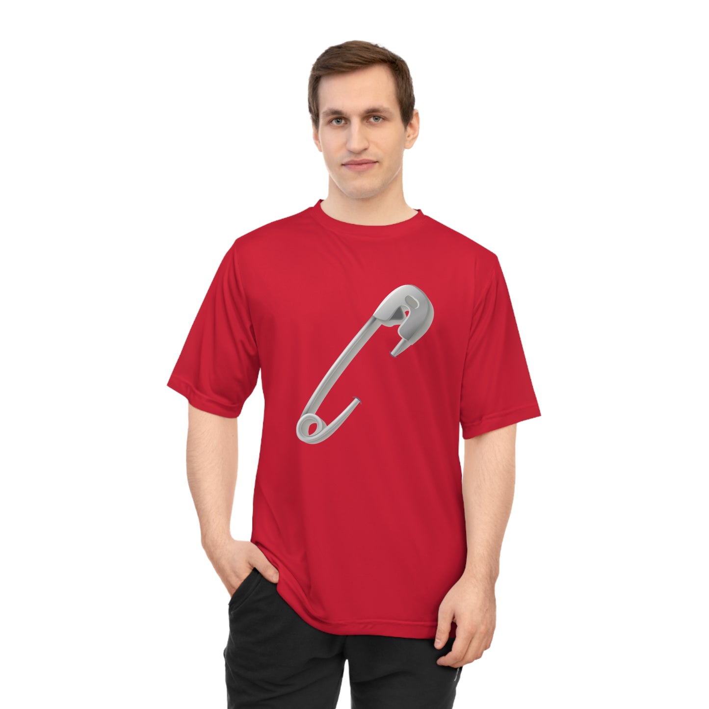 Unisex Zone Performance T-shirt - Minimalist Safety Pin Design