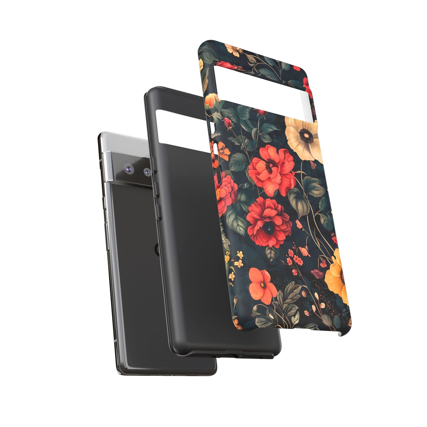 Floral Phone Case, Tough Cases, Flower Motif, Protective Cover, Gift for Her, Floral Design, Spring Accessory