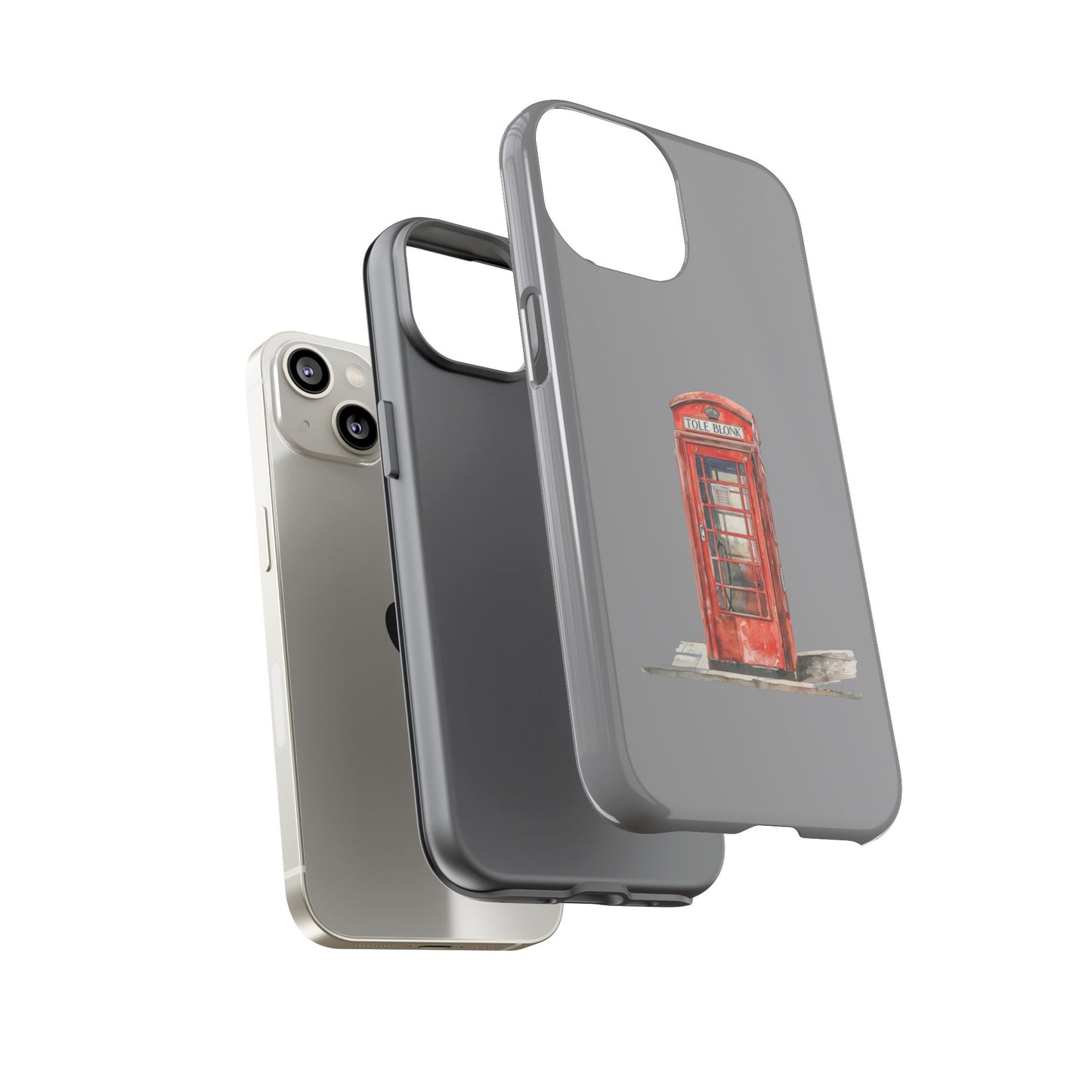 Red Phone Booth Phone Case, Vintage Style Case, Tough Cases for Gifts, Quirky Phone Accessories, Travel Lover's Gift