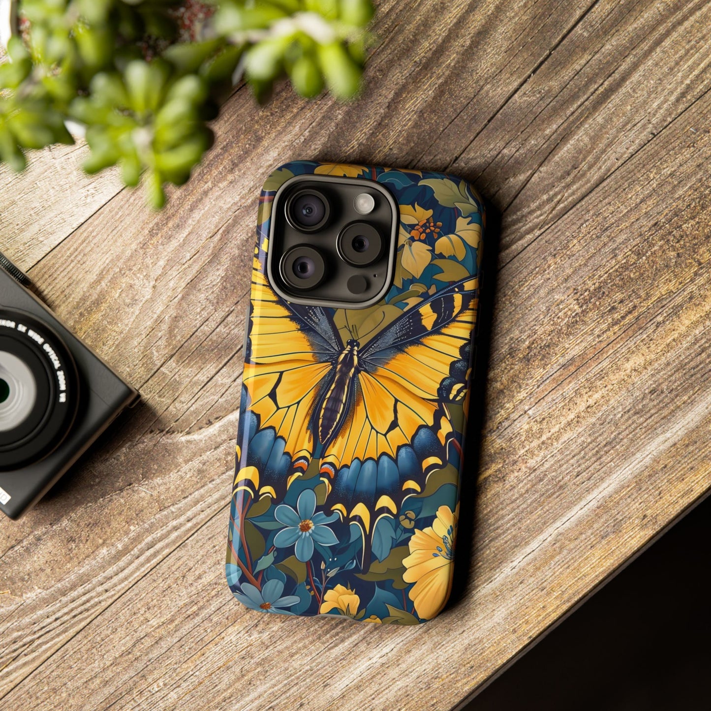 Colorful Butterfly Phone Case, Floral Design, Tough Cases, Protective Cover, Gifts for Nature Lovers, Birthday Present