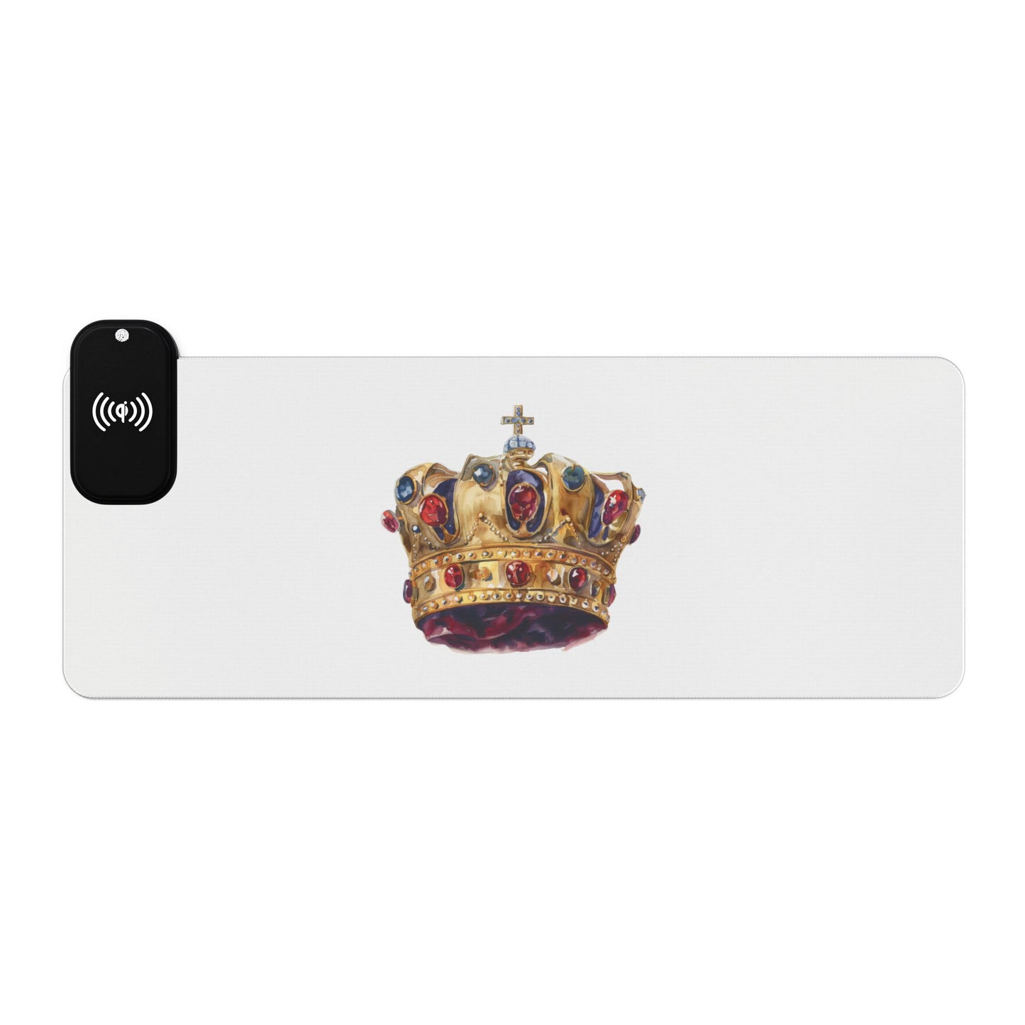Golden Royal Crown – Monarch’s Glory - Wireless Charging LED Gaming Mouse Pad with Crown Design, Gamer Gift, Desk Accessory, Workflow Improvement, Unique Gaming Decor