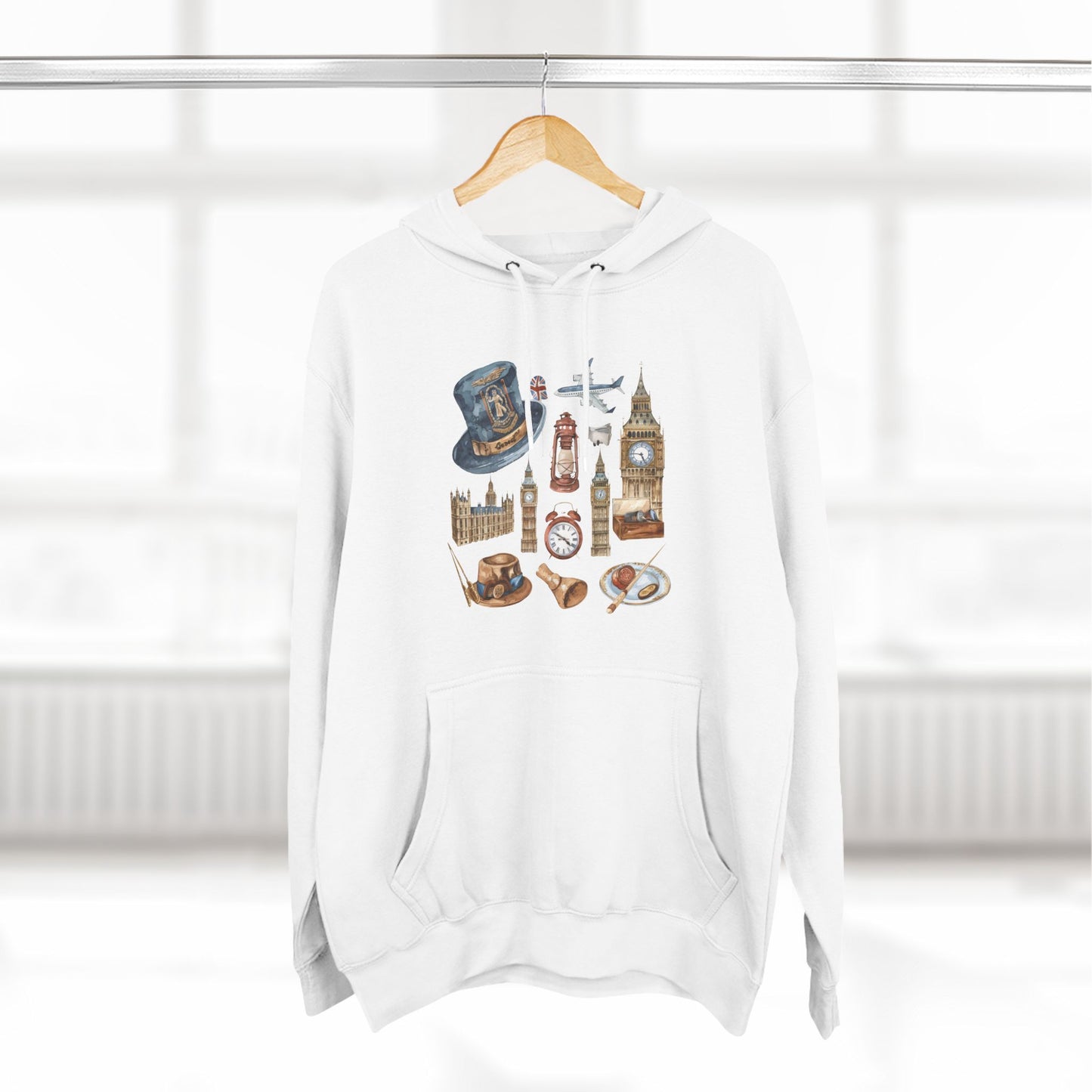 Vintage England Icons Classy Three-Panel Fleece Hoodie