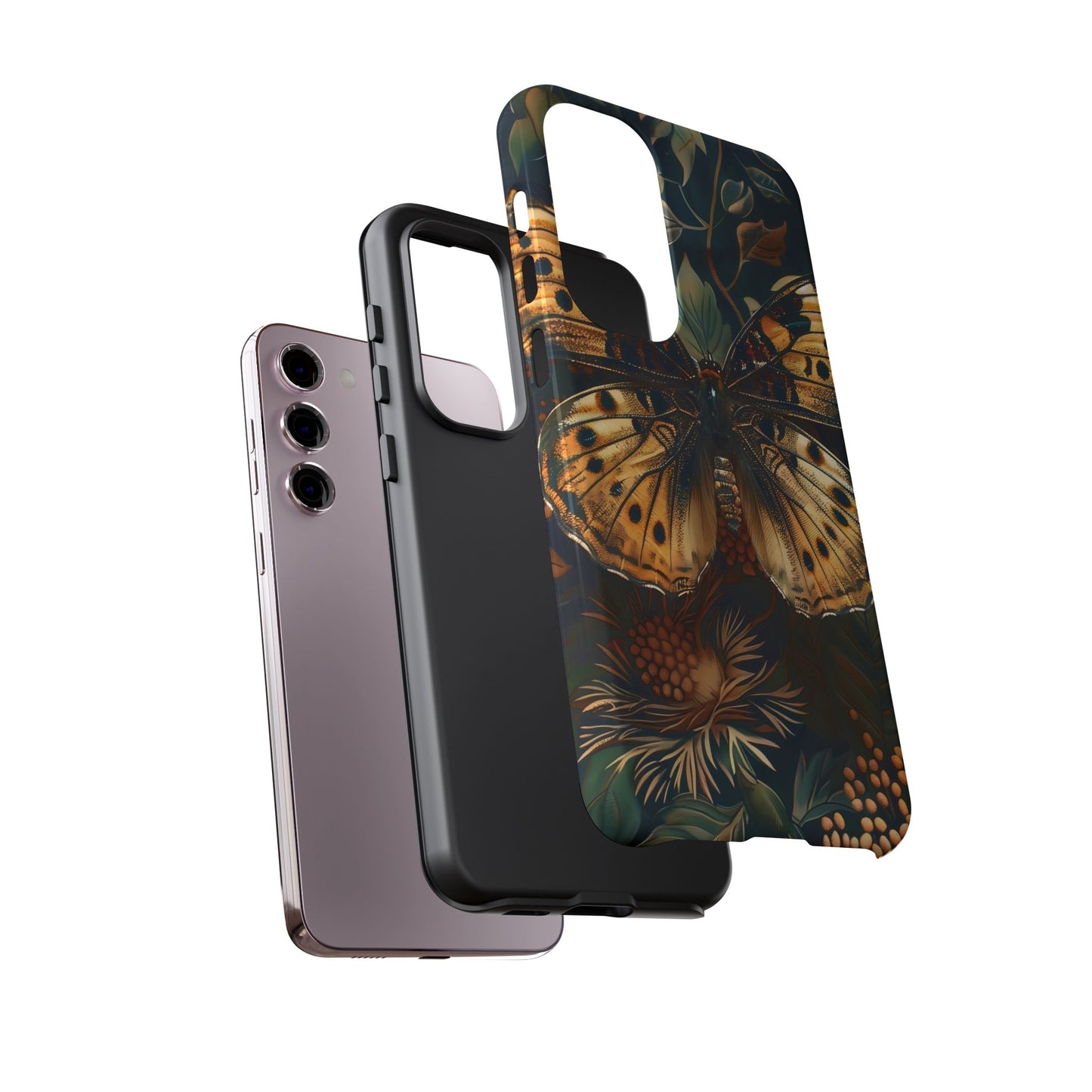Butterfly Floral Phone Case, Tough Cases, Protective Cover, Unique Gift, Nature Lover, Art Print, Spring Decor