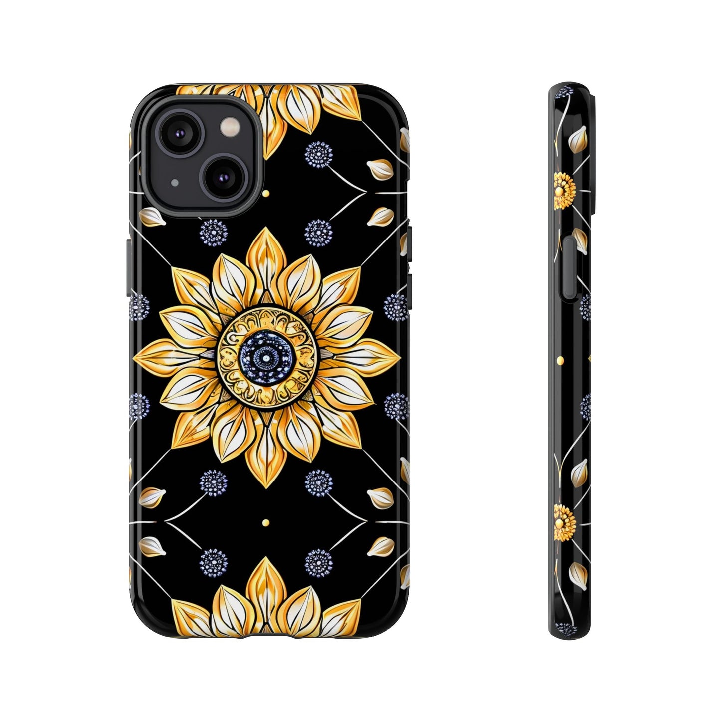 Floral Phone Case with Mandala Design, Tough Cases for iPhone & Samsung, Boho Style, Gift for Her, Unique Accessories