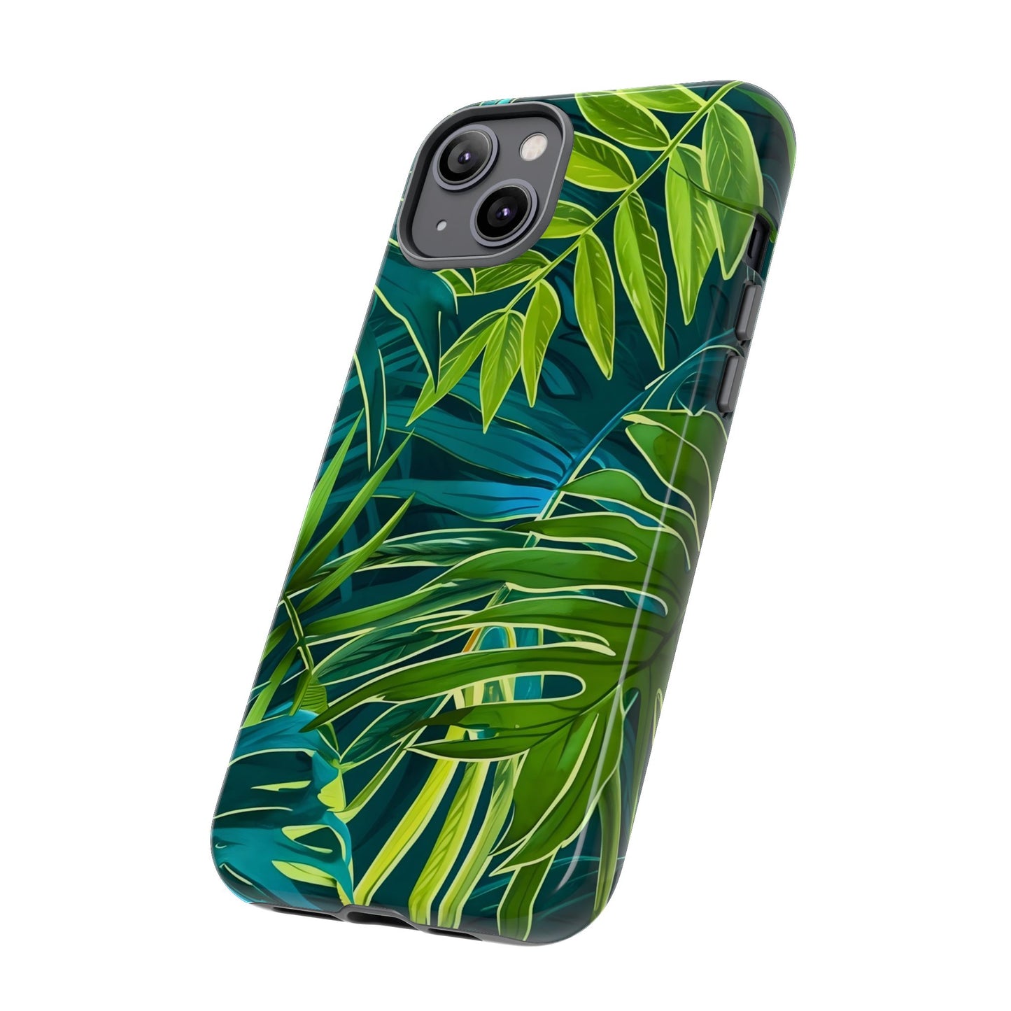 Tropical Phone Case - Durable Green Leaf Design, Eco-Friendly Gift, Trendy Accessory, Nature Lover's Case, Summer Vibes