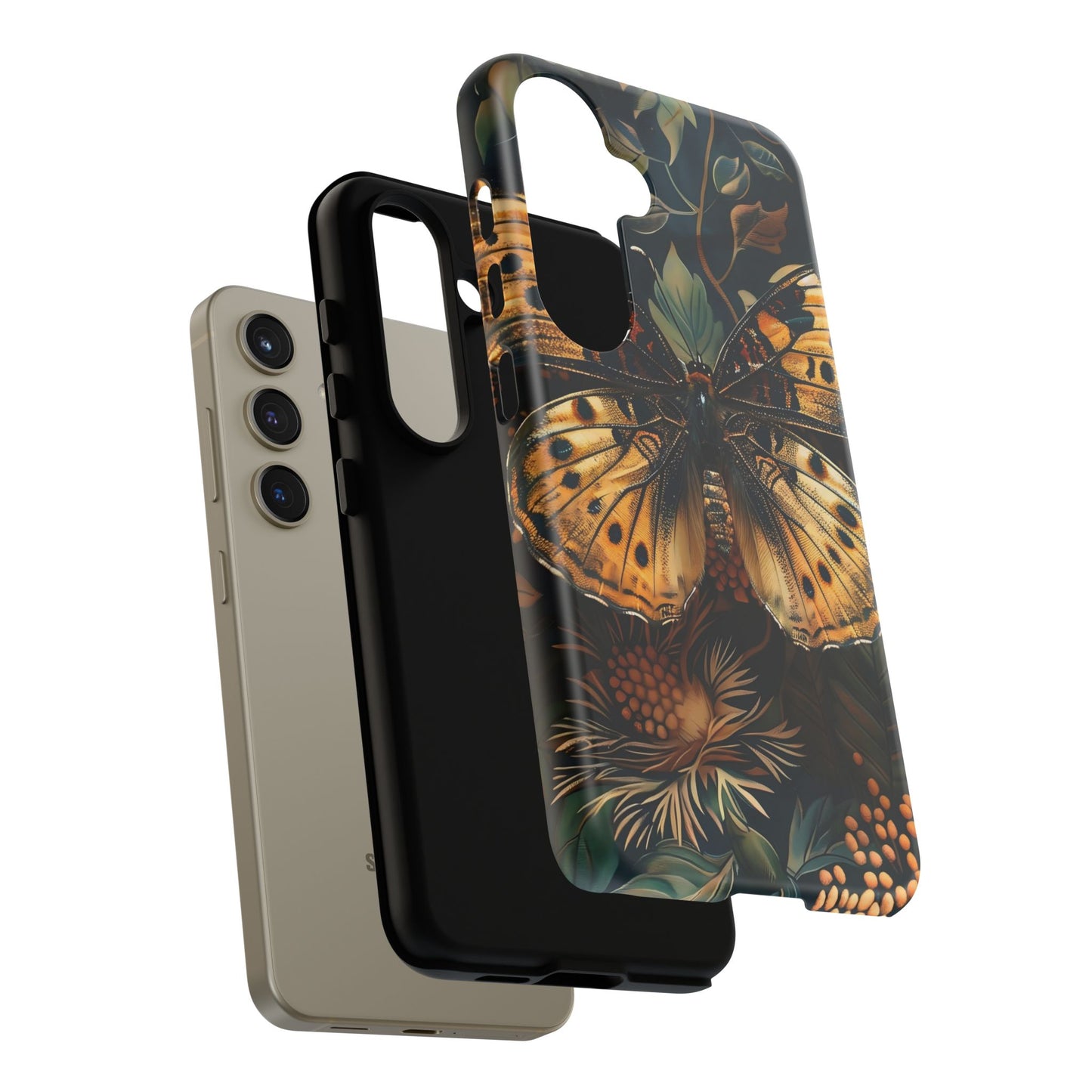Butterfly Floral Phone Case, Tough Cases, Protective Cover, Unique Gift, Nature Lover, Art Print, Spring Decor