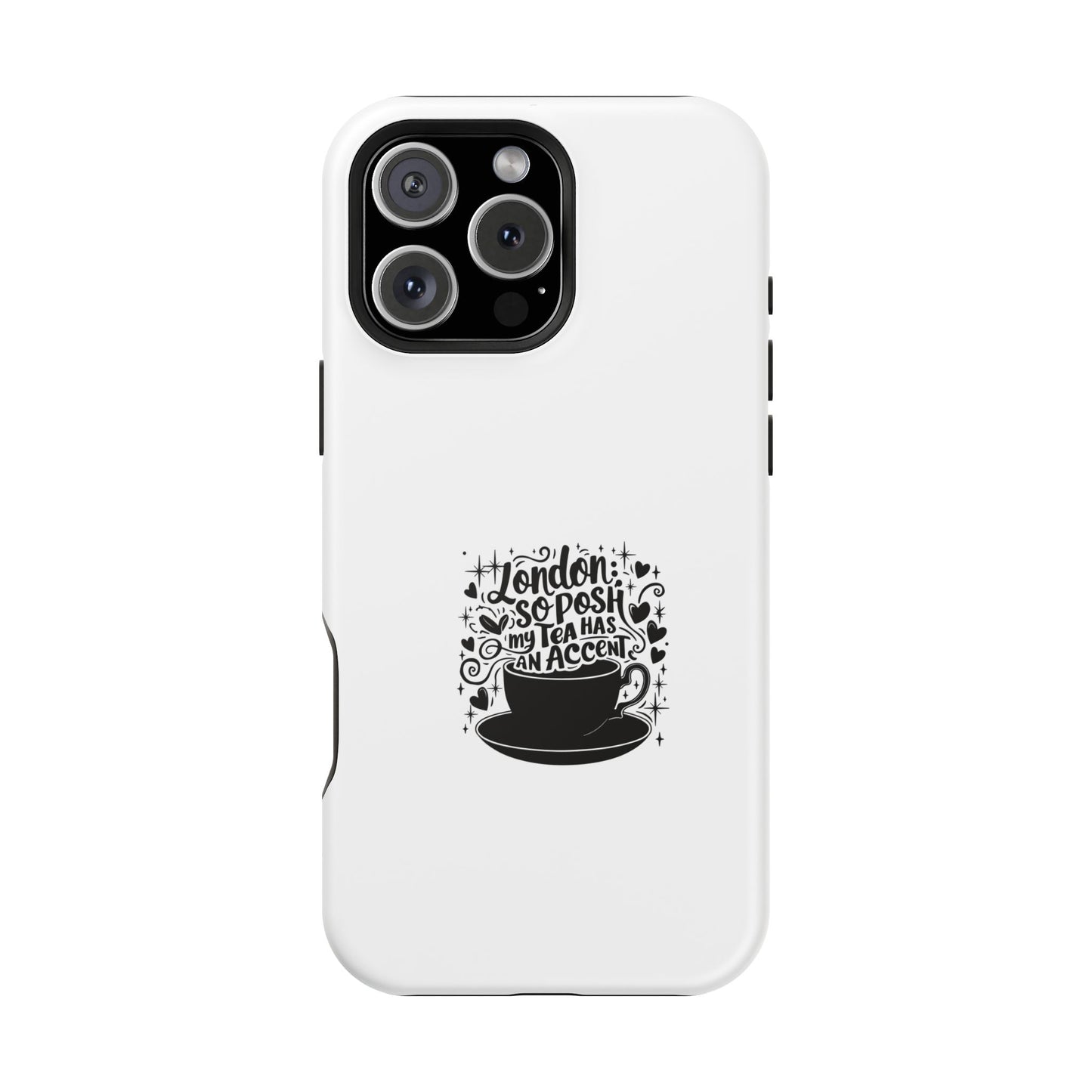 Stylish Magnetic Tough Case for Phone, Gift for Tea Lovers, Custom Phone Cover, London Tea Design, Durable Mobile Protector