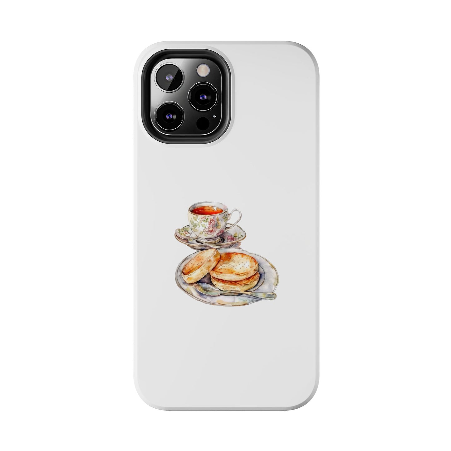 Delightful Tea Time Phone Cases with Biscuit & Tea Design