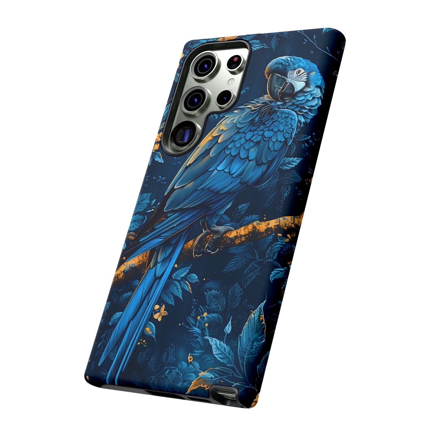 Tough Cases - Vibrant Blue Parrot Phone Case, Tropical Bird Phone Cover, Nature Lover Gift, Eco-Friendly Accessories, Unique Wildlife Decor