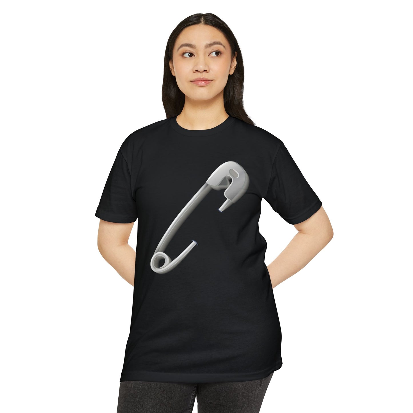 Unisex CVC Jersey T-shirt - Minimalist Safety Pin Design