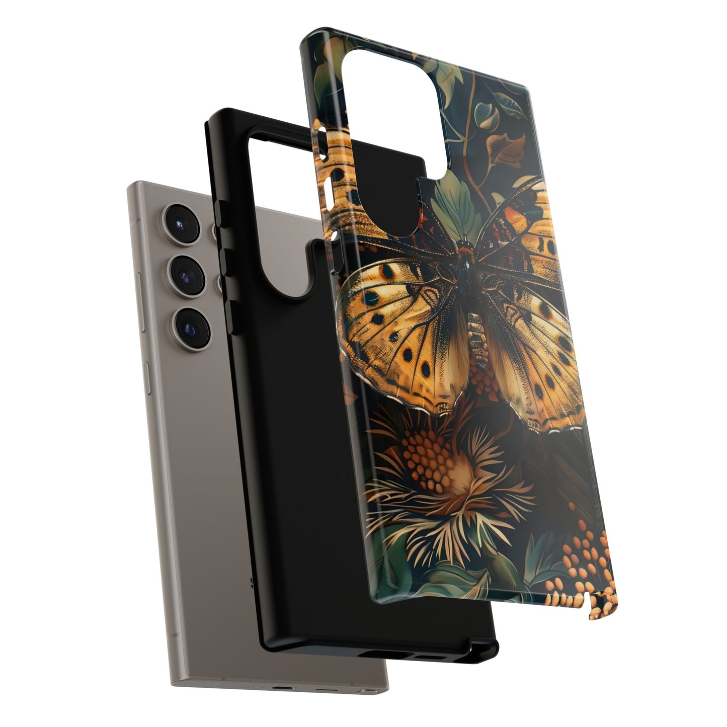 Butterfly Floral Phone Case, Tough Cases, Protective Cover, Unique Gift, Nature Lover, Art Print, Spring Decor