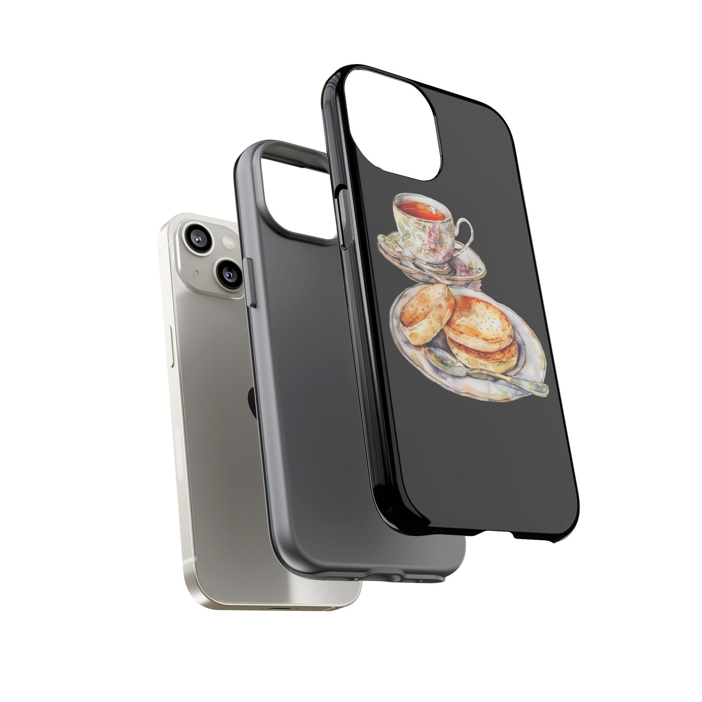 Tea Time Phone Case with Cookies Design, Cute Phone Cover, Gift for Tea Lovers, Kitchen Decor, Whimsical Style