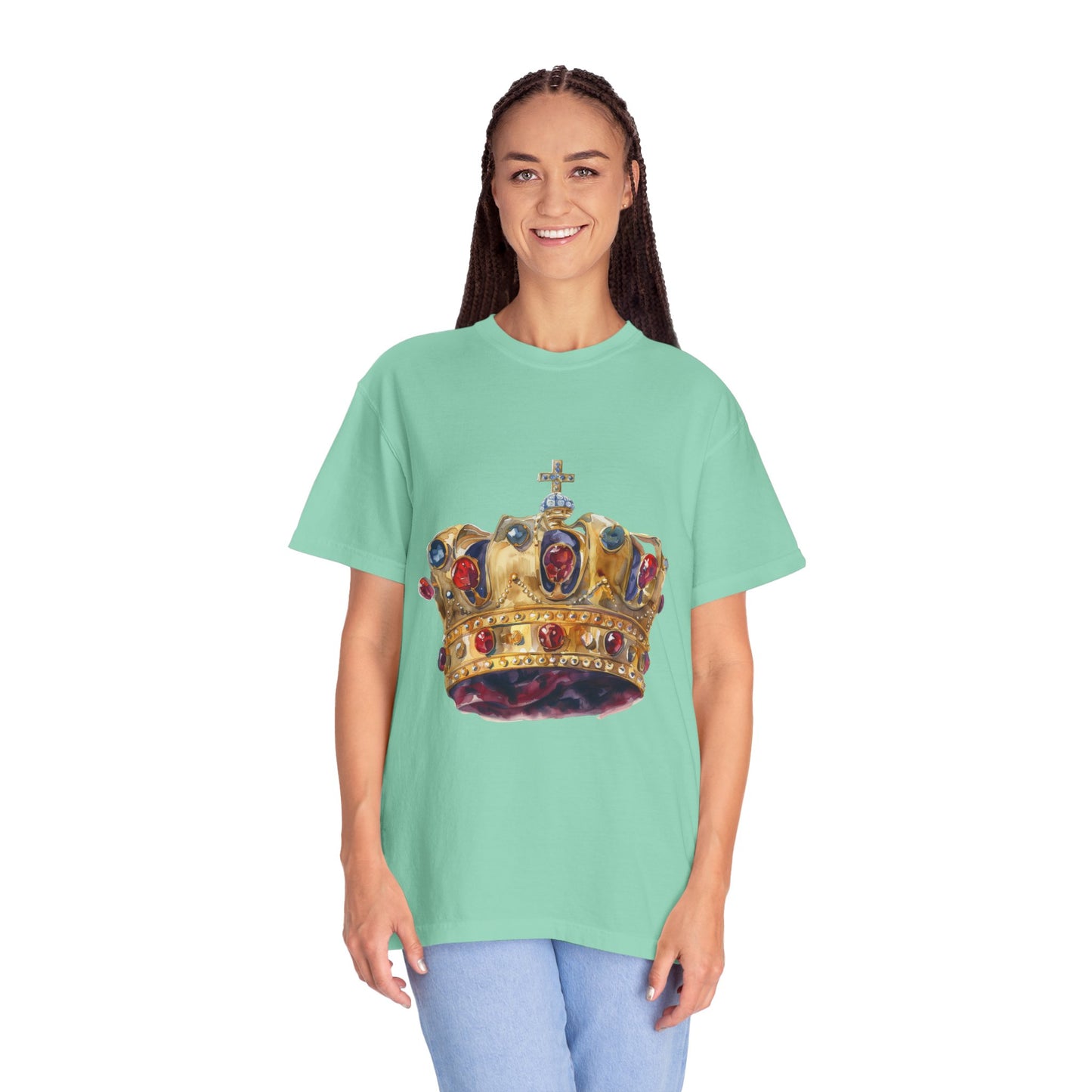 Unisex Garment-Dyed T-shirt - British Royal Crown Design - Iconic Symbol of Monarchy