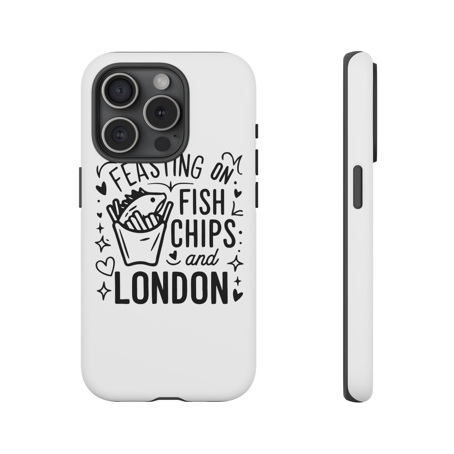 London Fish & Chips Phone Case | Fun Gift for Foodies, Travel Lovers, London Souvenir, Unique Accessories, Personalization Option