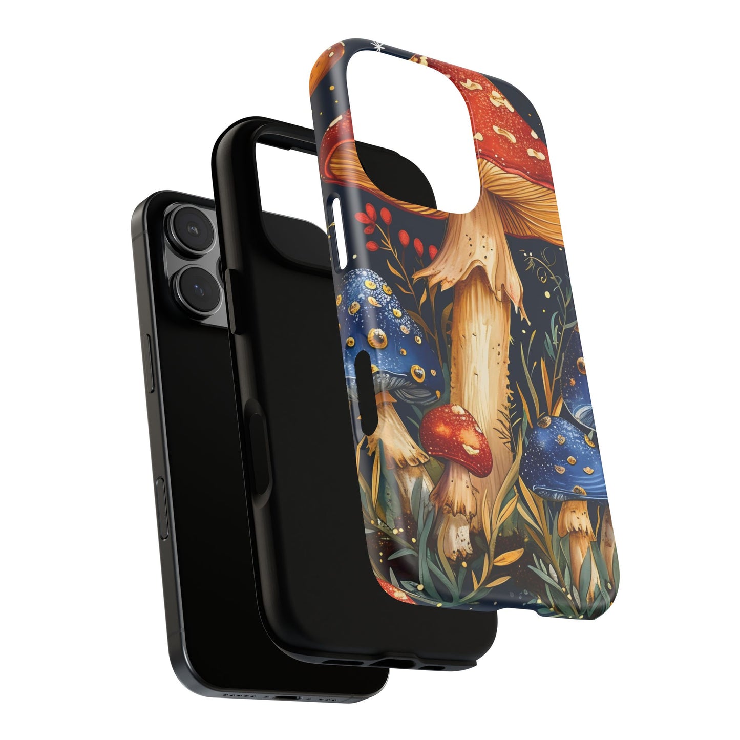 Colorful Mushroom Phone Case, Tough Cases with Nature Design, Gift for Nature Lovers, Artistic Phone Protector, Gift for Her