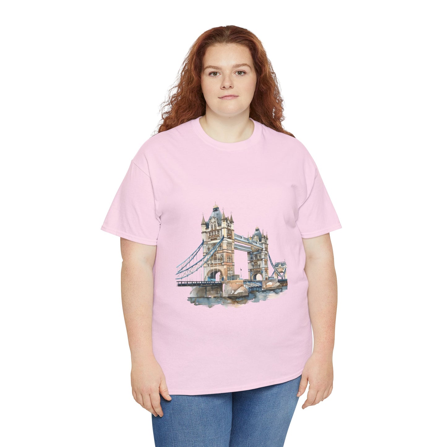Unisex Heavy Cotton Tee - London Bridge - Iconic Landmark and Historical Beauty
