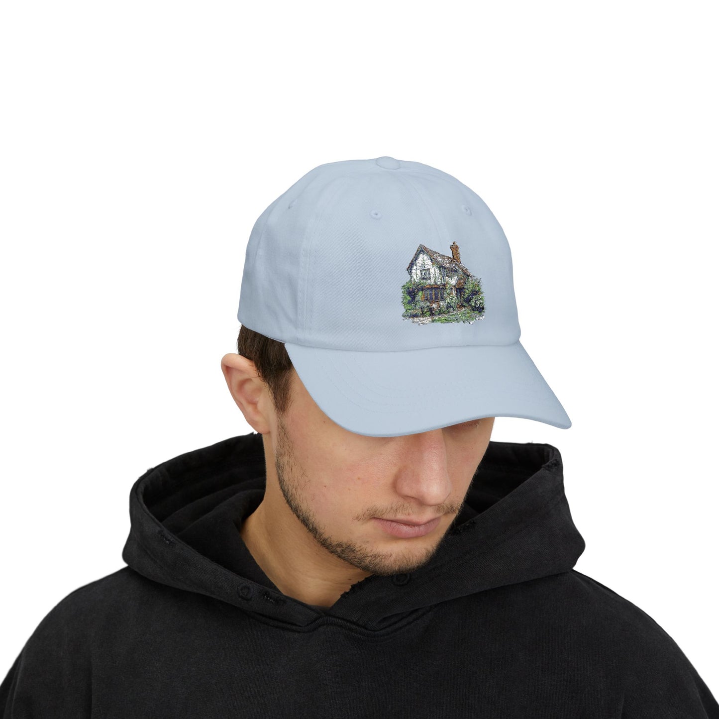 Classic Dad Cap with Charming House Design, Dad Hat Gift, Summer Accessory, Outdoor Cap, Casual Style