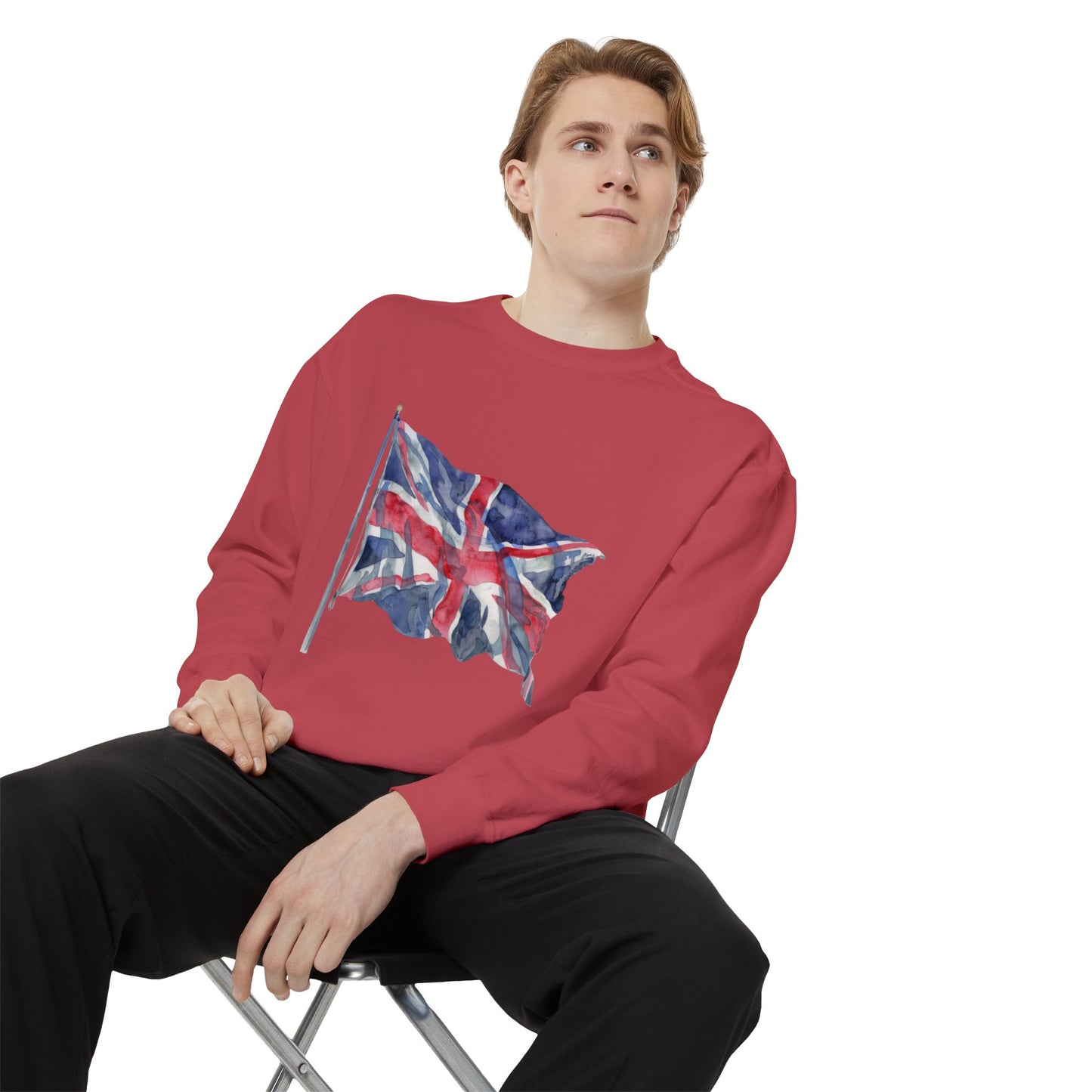 Unisex Garment-Dyed Sweatshirt Trendy - British Flag