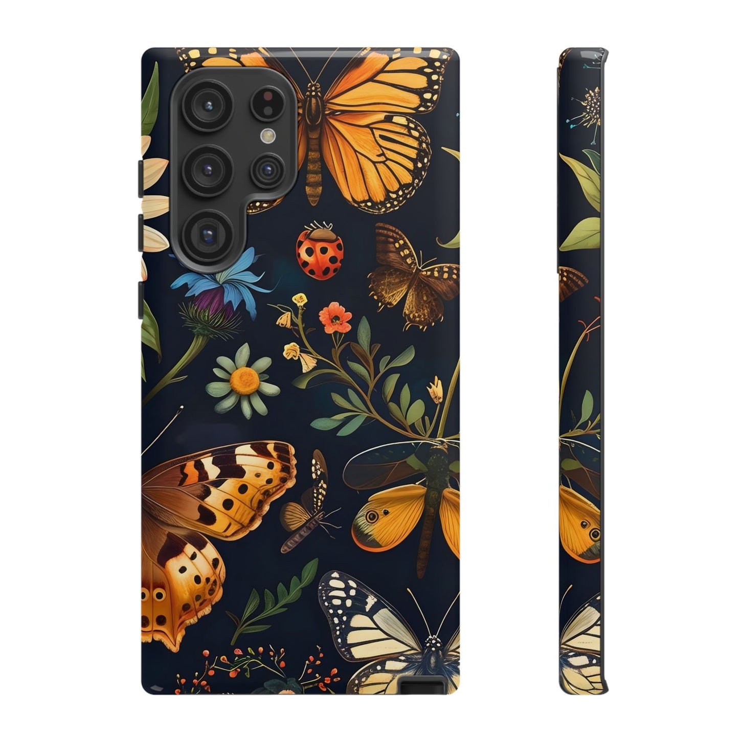 Nature-Inspired Phone Case | Floral Butterfly Design, Tough Phone Cover, Gift for Nature Lovers, Cute Butterfly Case, Home Decor
