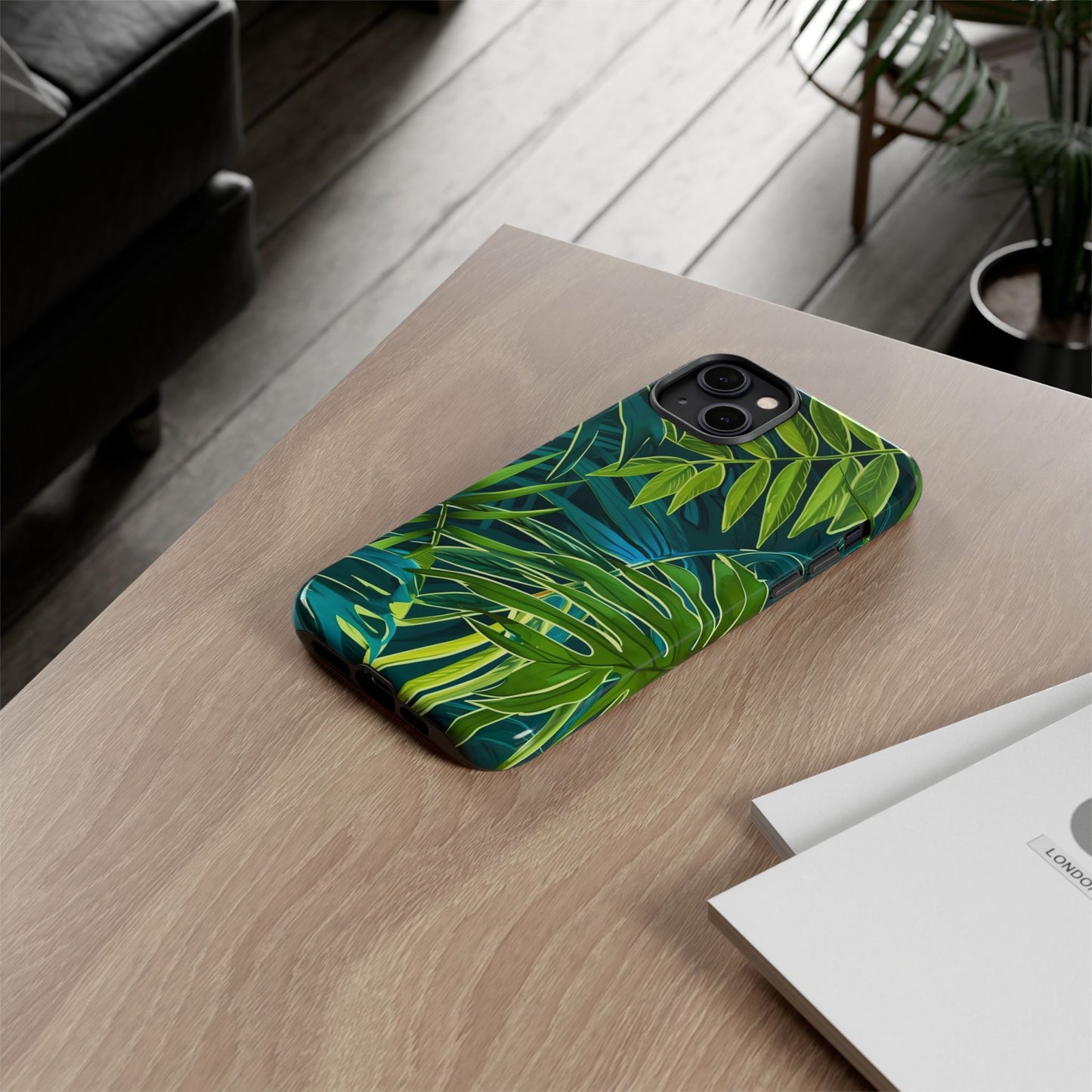 Tropical Phone Case - Durable Green Leaf Design, Eco-Friendly Gift, Trendy Accessory, Nature Lover's Case, Summer Vibes