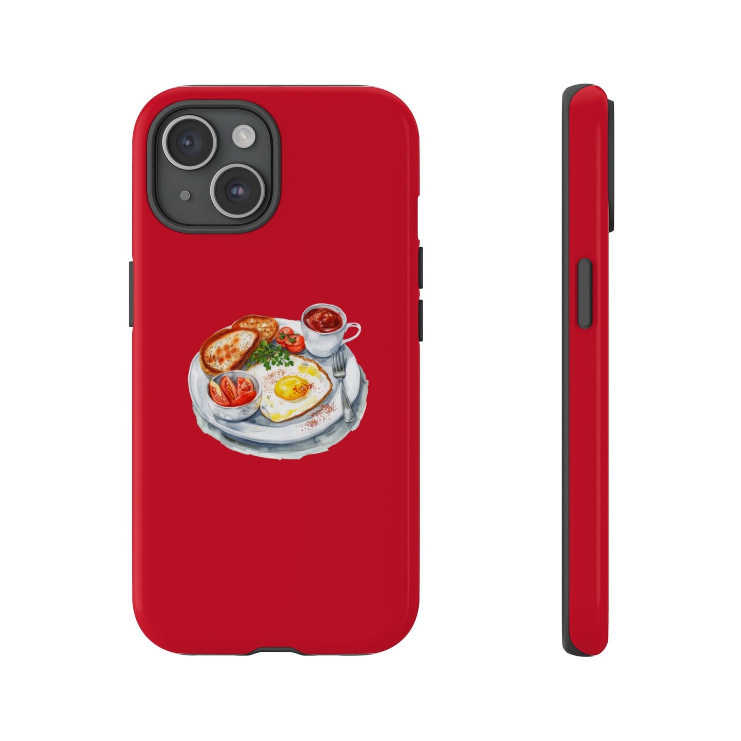 Breakfast-Inspired Phone Case, Tough Phone Covers, Foodie Gifts, Unique Accessories, Cute Kitchen Decor, Red Phone Case