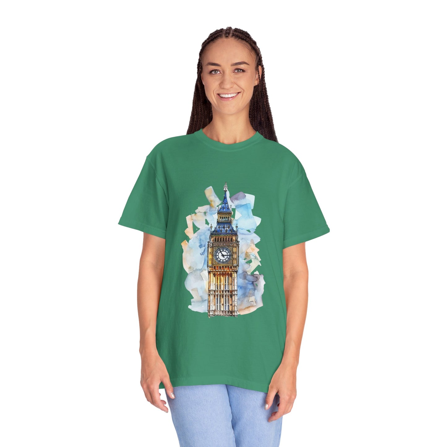 Unisex Garment-Dyed T-shirt - Iconic Big Ben Clock Tower Design